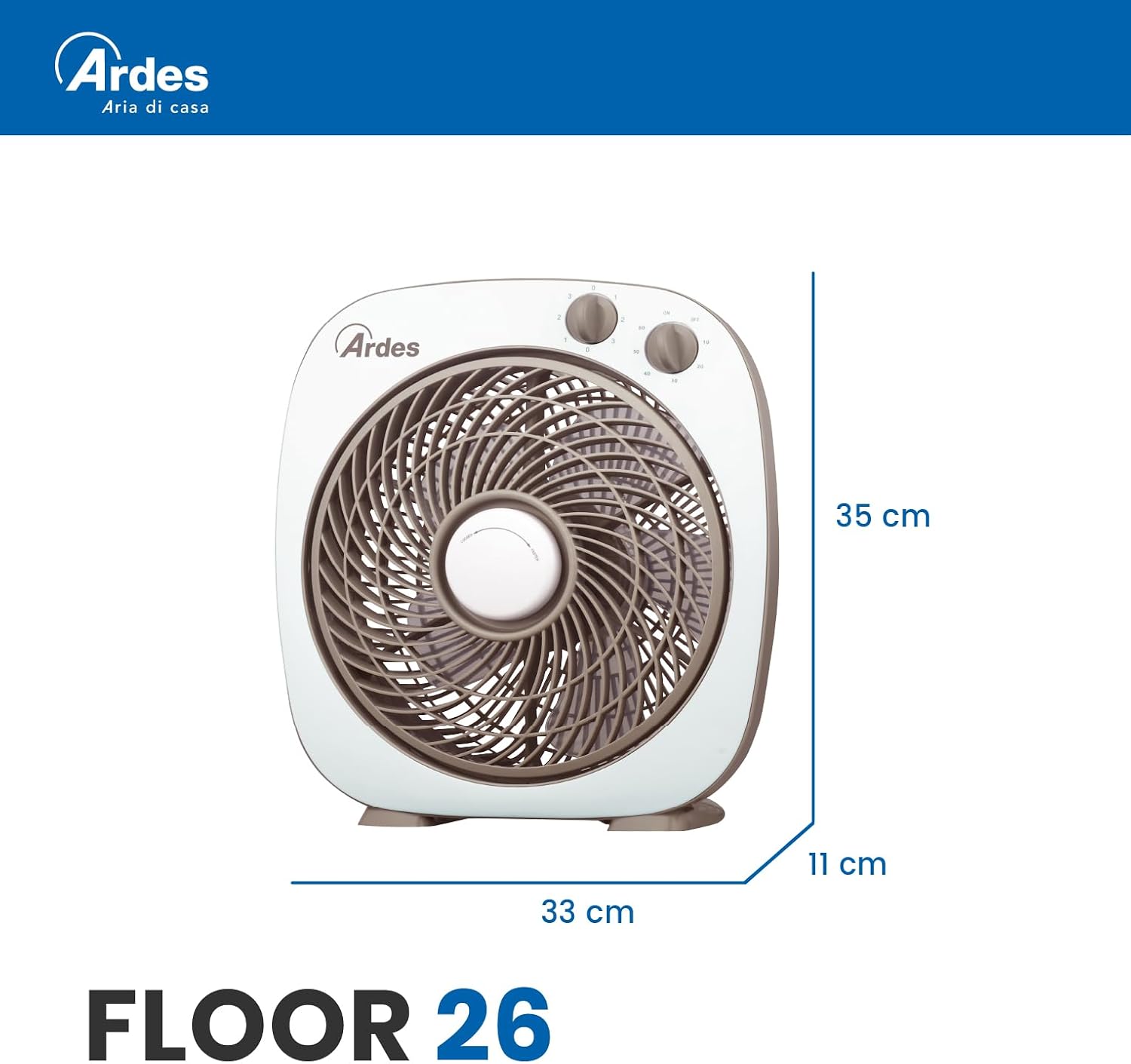 Detalle de Ardes FLOOR 26: Ventilatore Portatile 45W con Oscillazione e 6 Pale