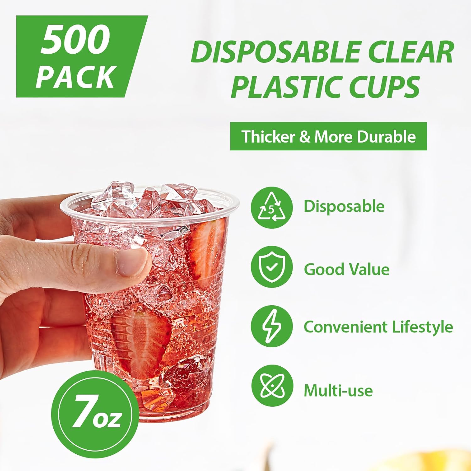 Detalle de Lilymicky 500 Pack 7 oz Clear Disposable Plastic Cups