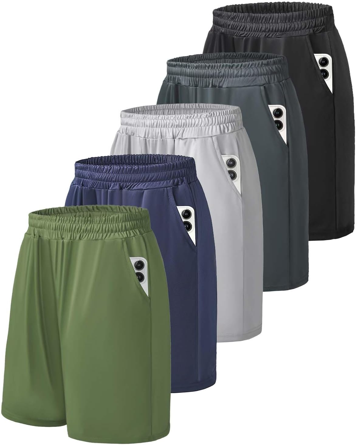 Thumbnail 6 de Mexholin 5 Pack Men's Running Shorts: Soft, Breathable Quick-Dry Gym Shorts with Pockets