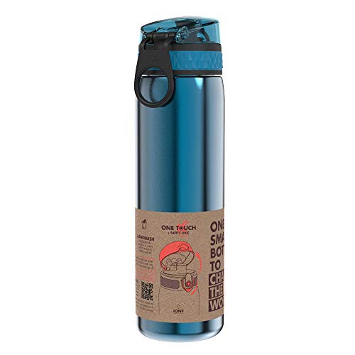 Thumbnail 8 de ion8 Leicht Stahl-Trinkflasche 600 ml – Nicht isoliert, auslaufsicher, Klappdeckel, einfach zu reinigen