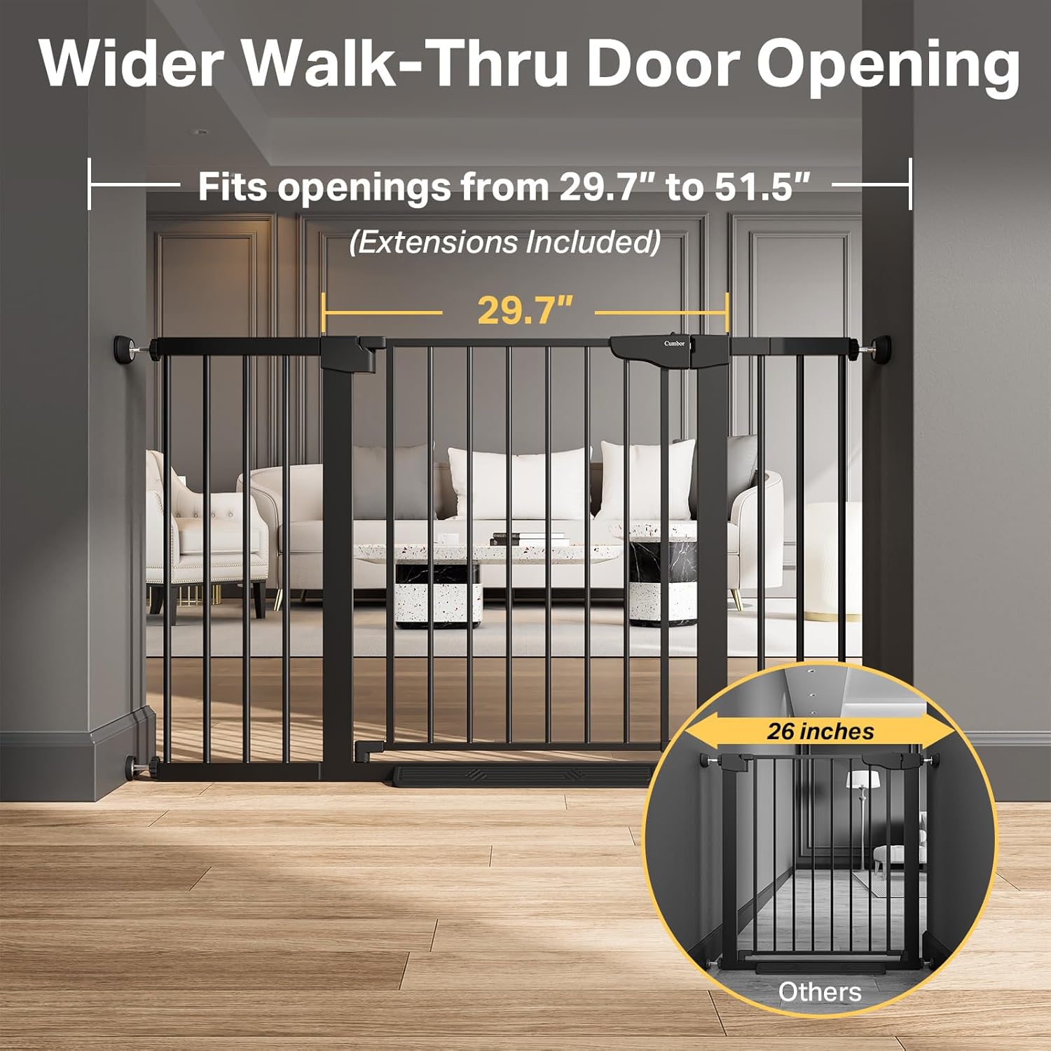 Thumbnail 2 de Cumbor 29.7"–51.5" Extra Wide Baby Gate