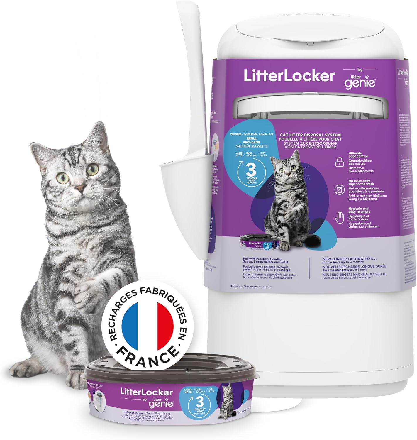 Detalle de Litter Genie Litter Locker Fashion – poubelle à litière anti-odeurs pour chat, compacte et facile d’entretien