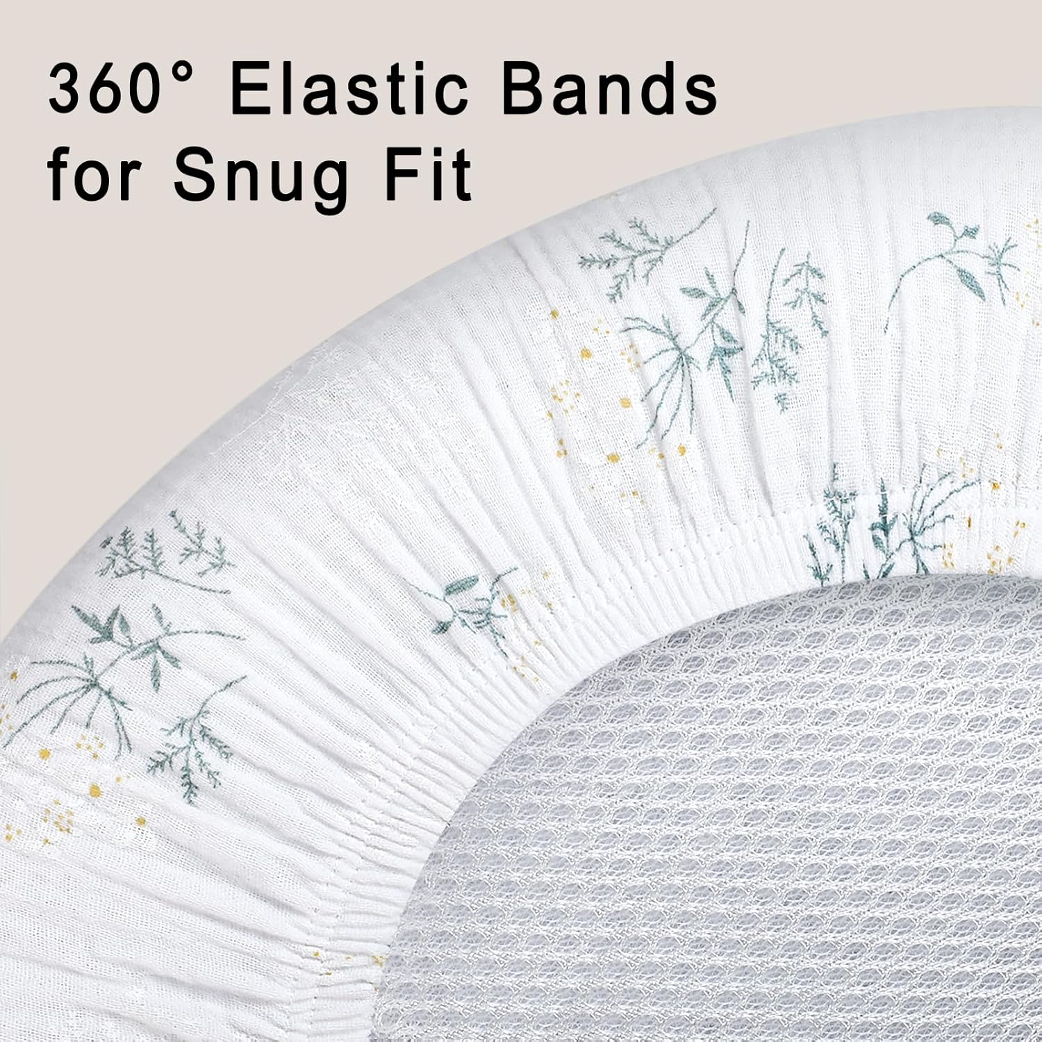 Thumbnail 2 de Peepeemax lot de 2 draps-housses en mousseline de coton 80x40 cm (couffin/berceau)