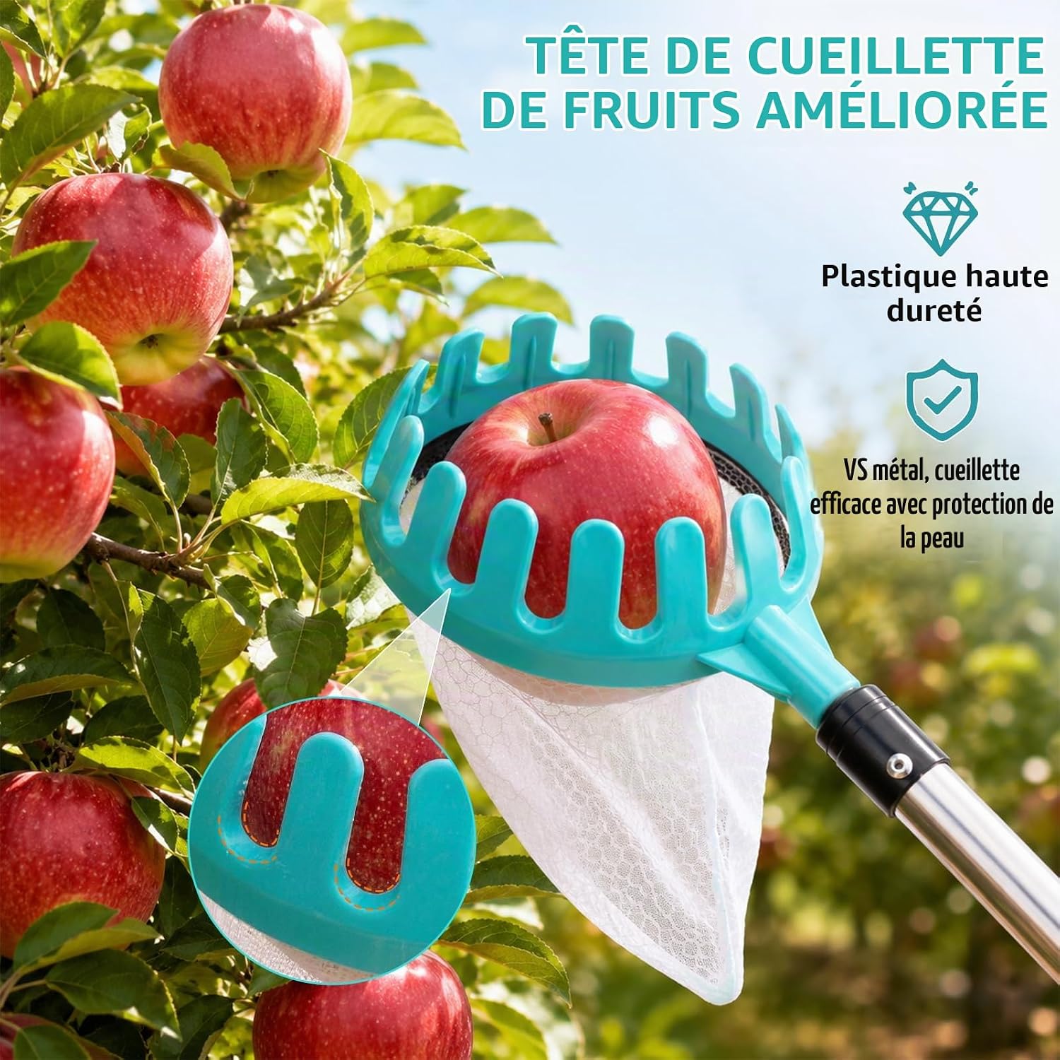 Thumbnail 2 de Scalnuvyyh ZGQ2.2M-11305683 fruitplukker met steel tot 2,2 m en netzak