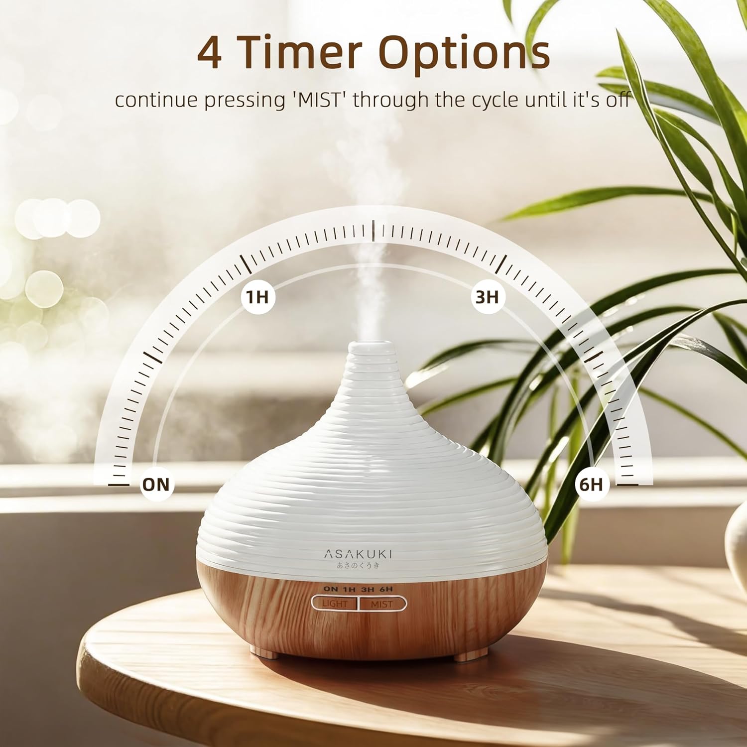 Thumbnail 4 de ASAKUKI 300ml Essential Oil Diffuser