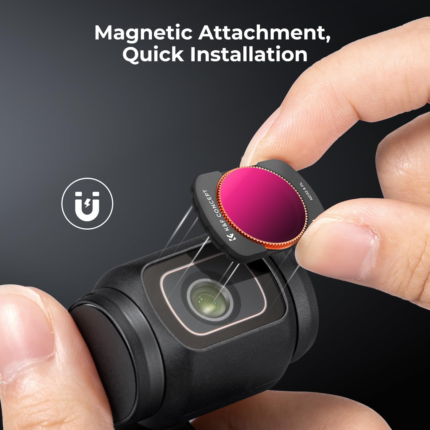 Detalle de K&F CONCEPT 4-Pack ND/PL Filter Kit for DJI Osmo Pocket 4/3 (FD161)