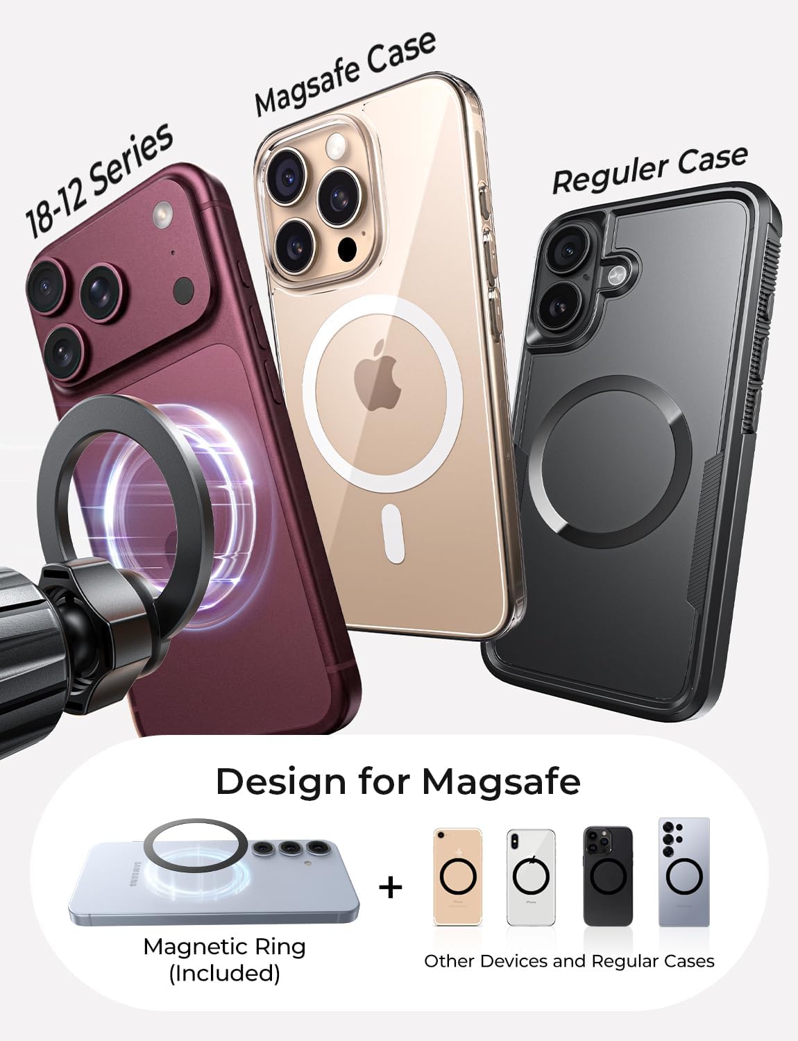 Detalle 1 de LISEN MagSafe Car Mount 2026 for iPhone