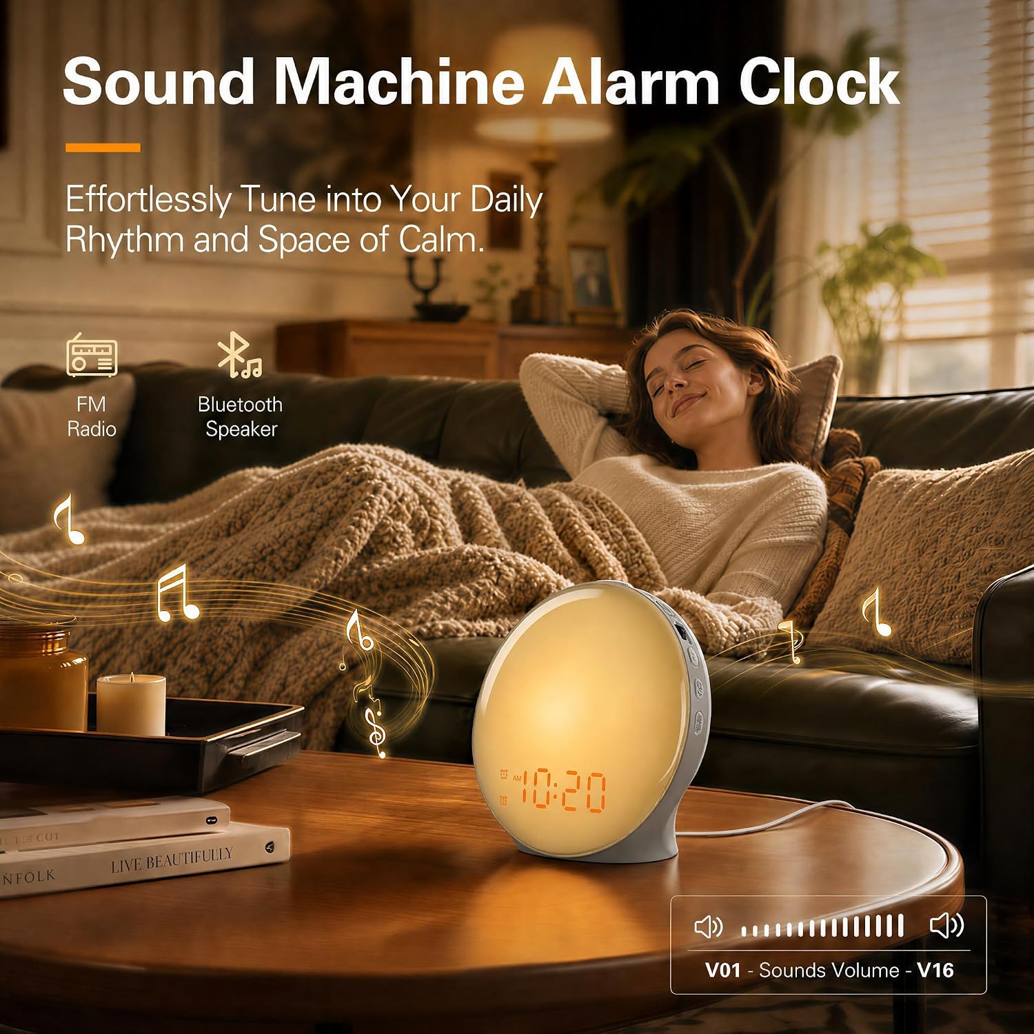 Thumbnail 6 de JALL K8_01 Sunrise Alarm Clock with Full-Screen Light, 25 Sounds and FM Radio