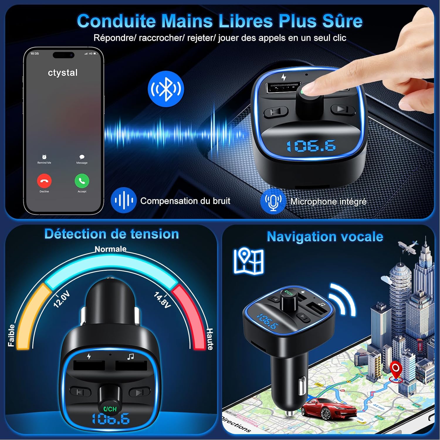 Thumbnail 4 de Beizkna Transmetteur FM Bluetooth 5.3