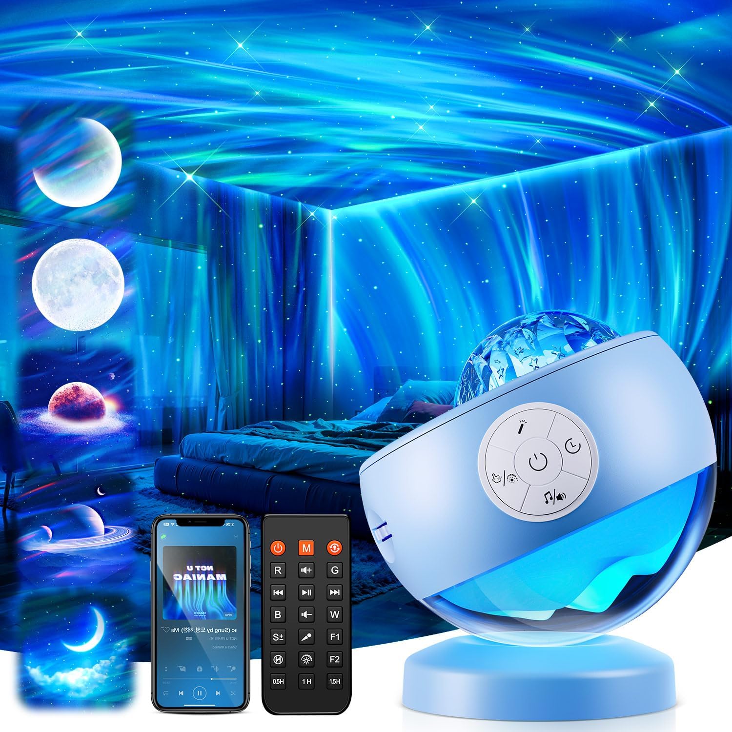 Thumbnail 6 de Sternenhimmel Projektor für Kinder – 3-in-1 Mondlicht, Galaxie-LED-Projektor, Fernbedienung