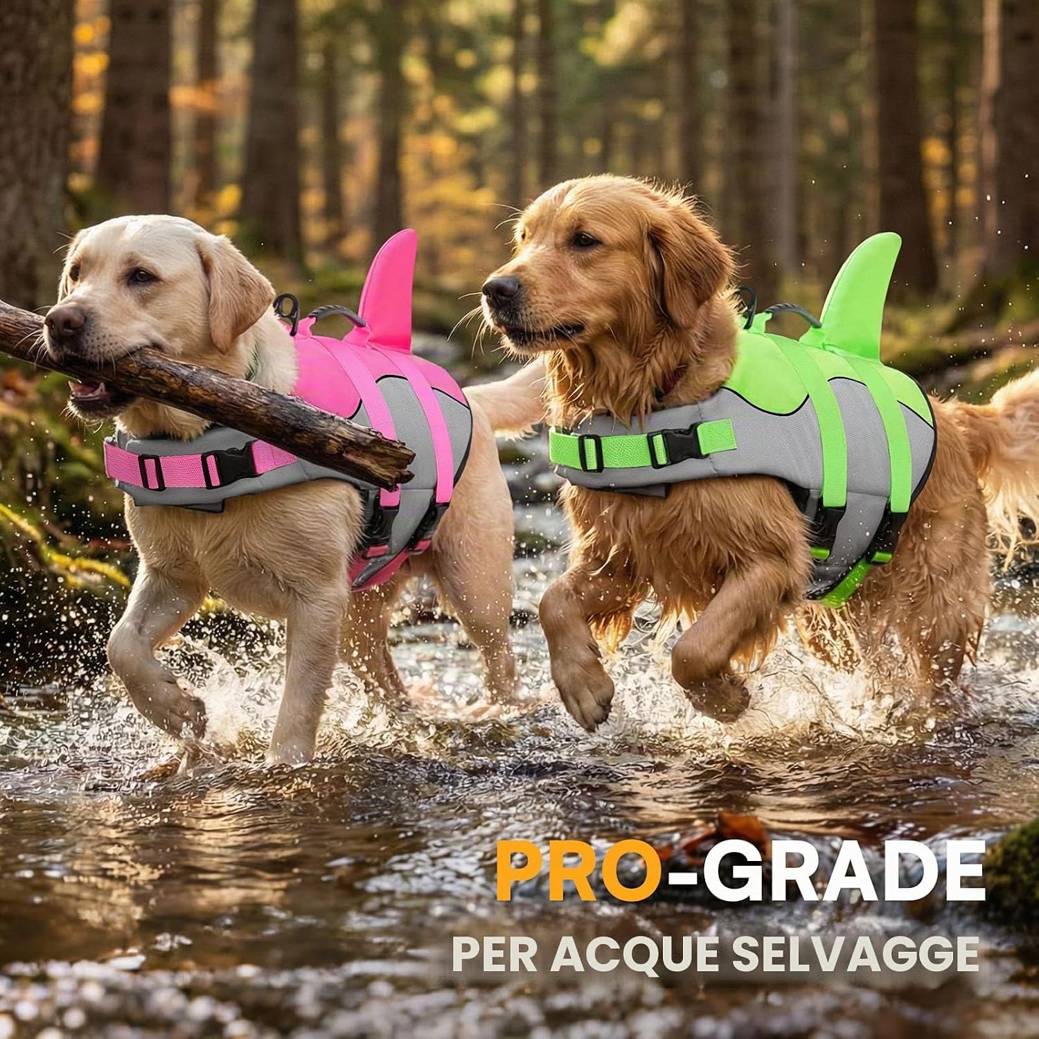 Thumbnail 5 de Queenmore Giubbotto di salvataggio per cani Ripstop Shark – Gilet regolabile rosa