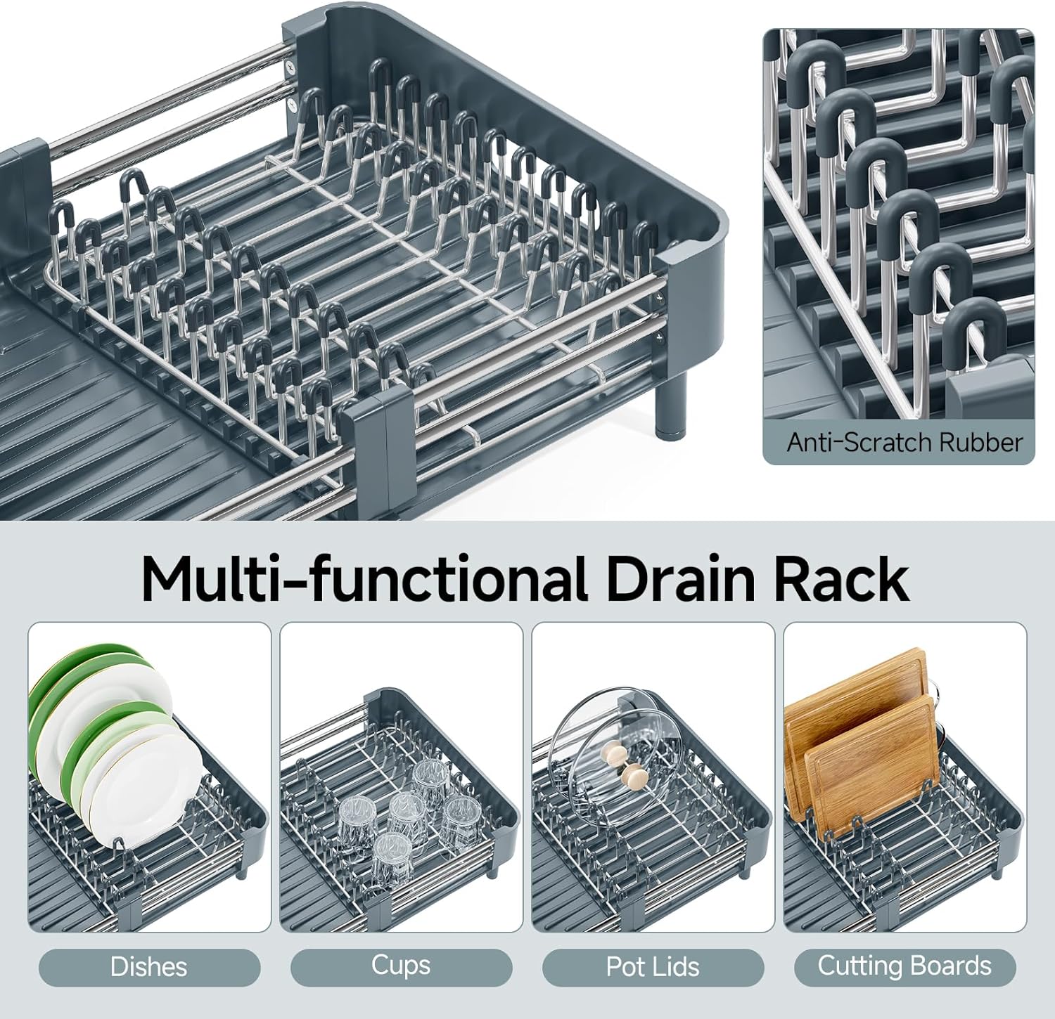 Thumbnail 4 de KINGRACK Extendable Dish Drainer Rack in Matte Green