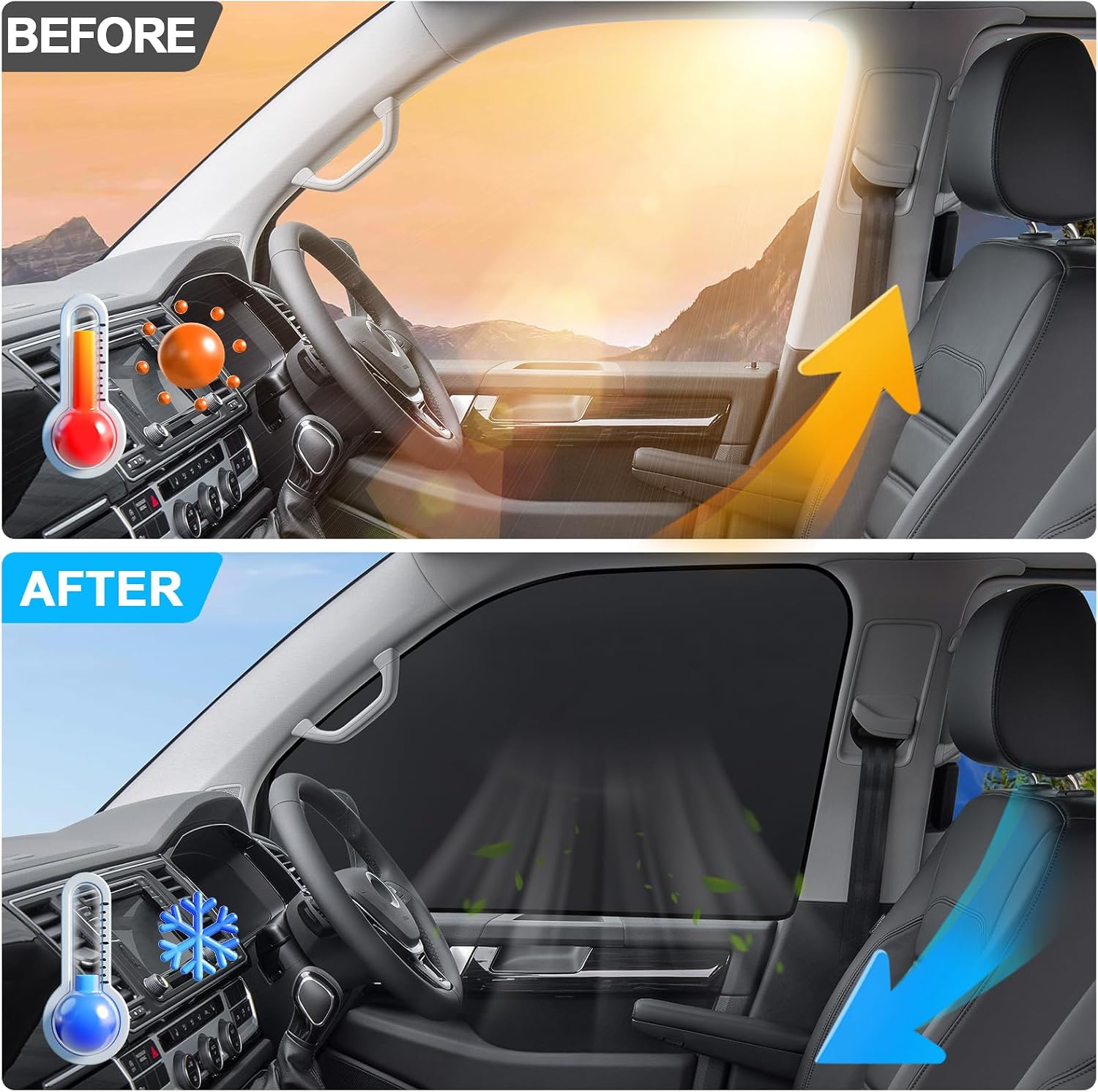 Thumbnail 3 de ZATOOTO Sun Protection Car Side Window for VW T5/T6 — Magnetic, Reflective UV Shield