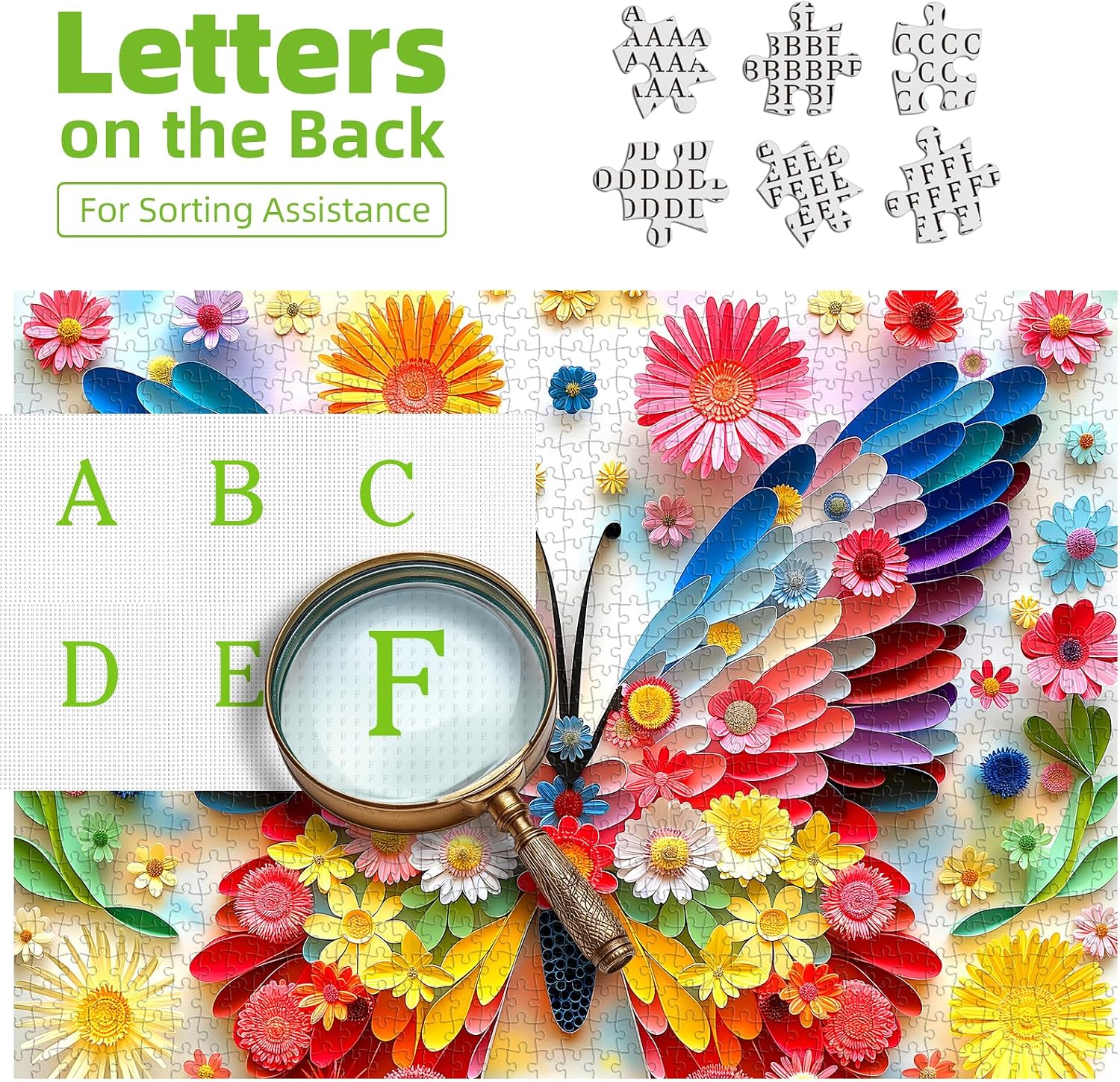 Thumbnail 2 de MINIWAN BFJIUJIU-00058 500-Piece Butterfly Flower Jigsaw Puzzle