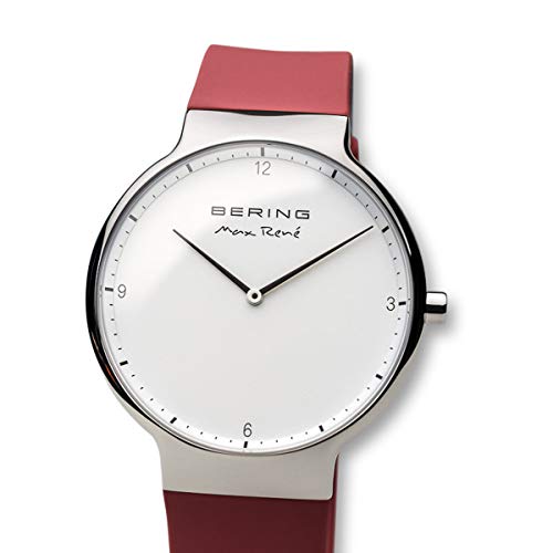 Detalle 2 de BERING 15540-500 Orologio da polso da uomo – cassa argento 40 mm, quadrante bianco, vetro zaffiro, cinturino in silicone