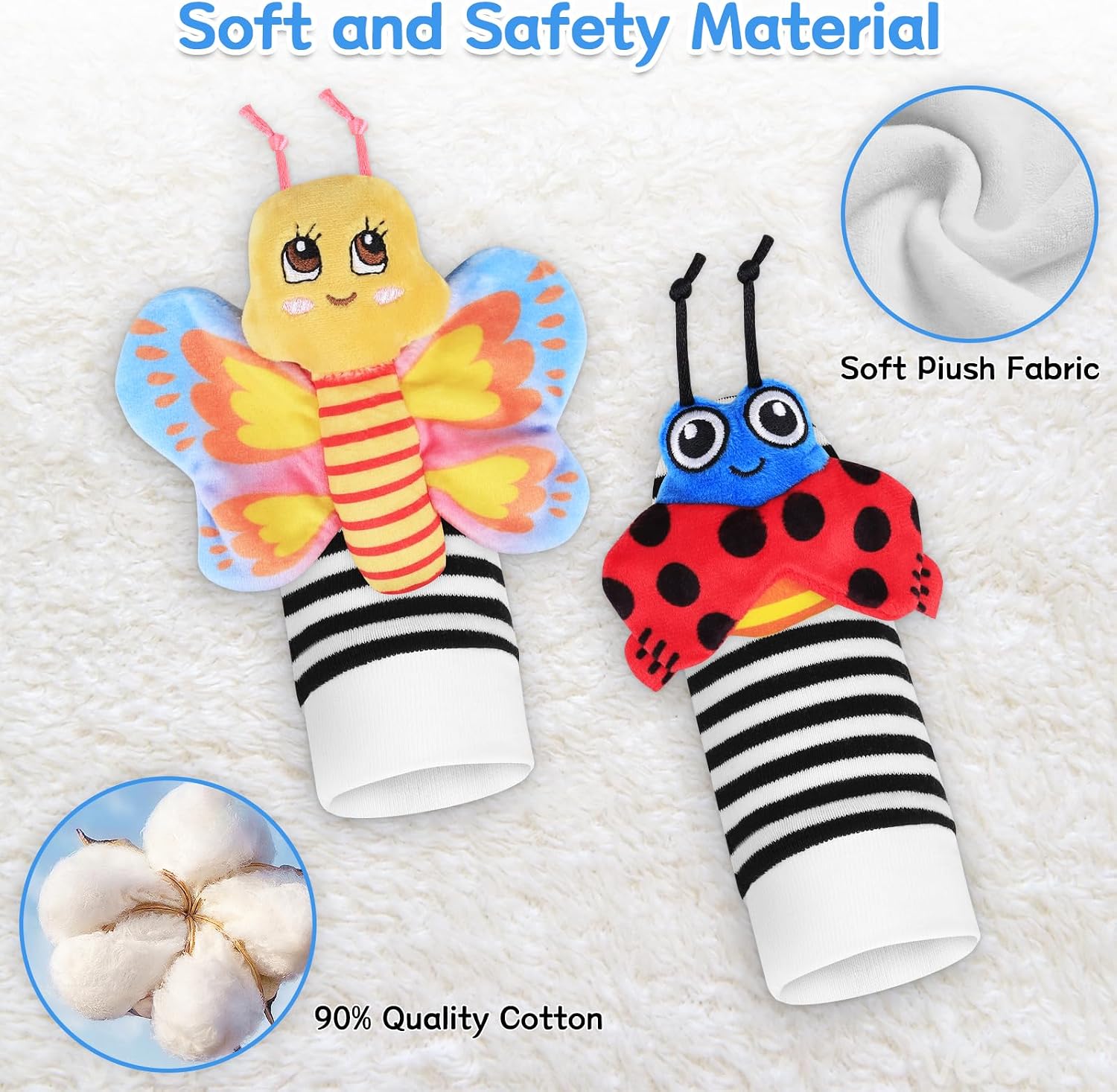 Detalle de Baby wrist and ankle rattles 0-6 months