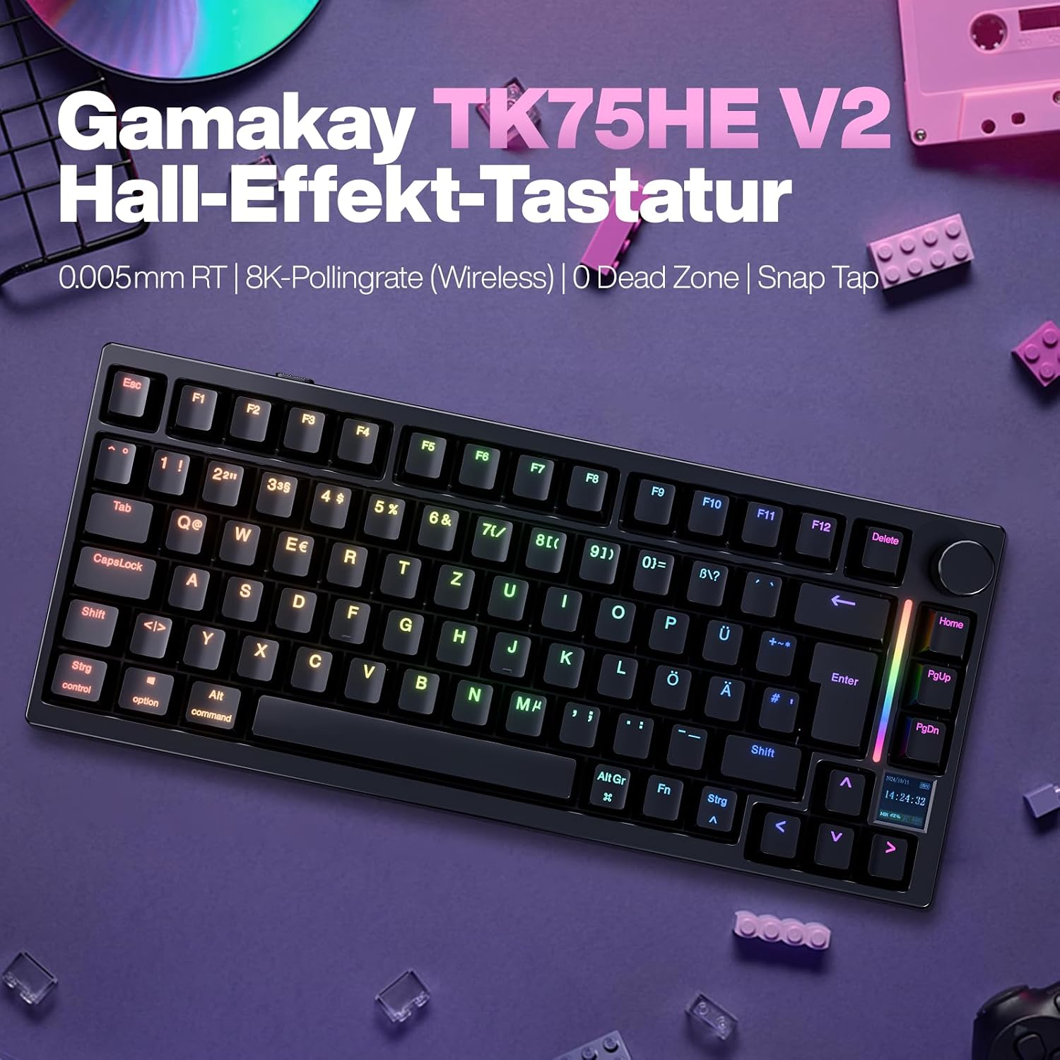 Detalle 2 de GK GAMAKAY TK75HE V2 75% Rapid Trigger 8KHz