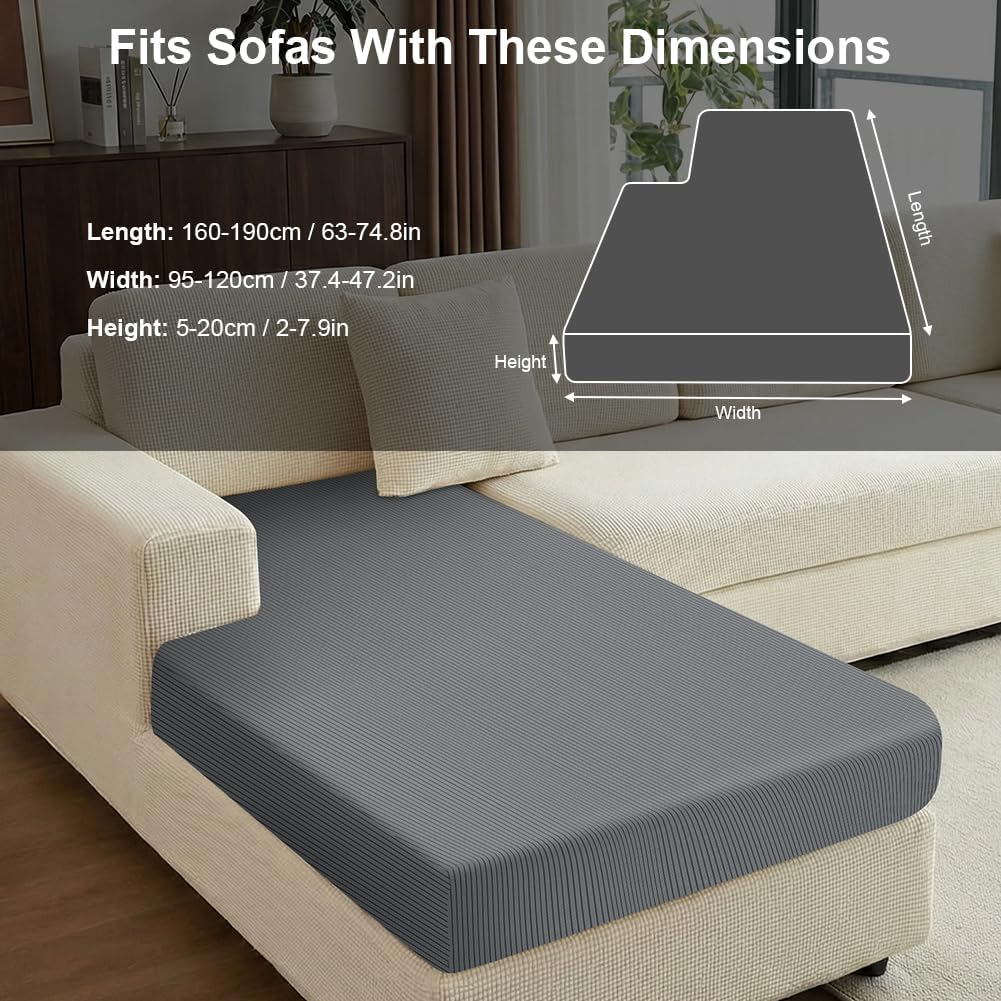Thumbnail 1 de Vicloon Stretch Chaise Cushion Cover, Elasticated Fit, Machine Washable