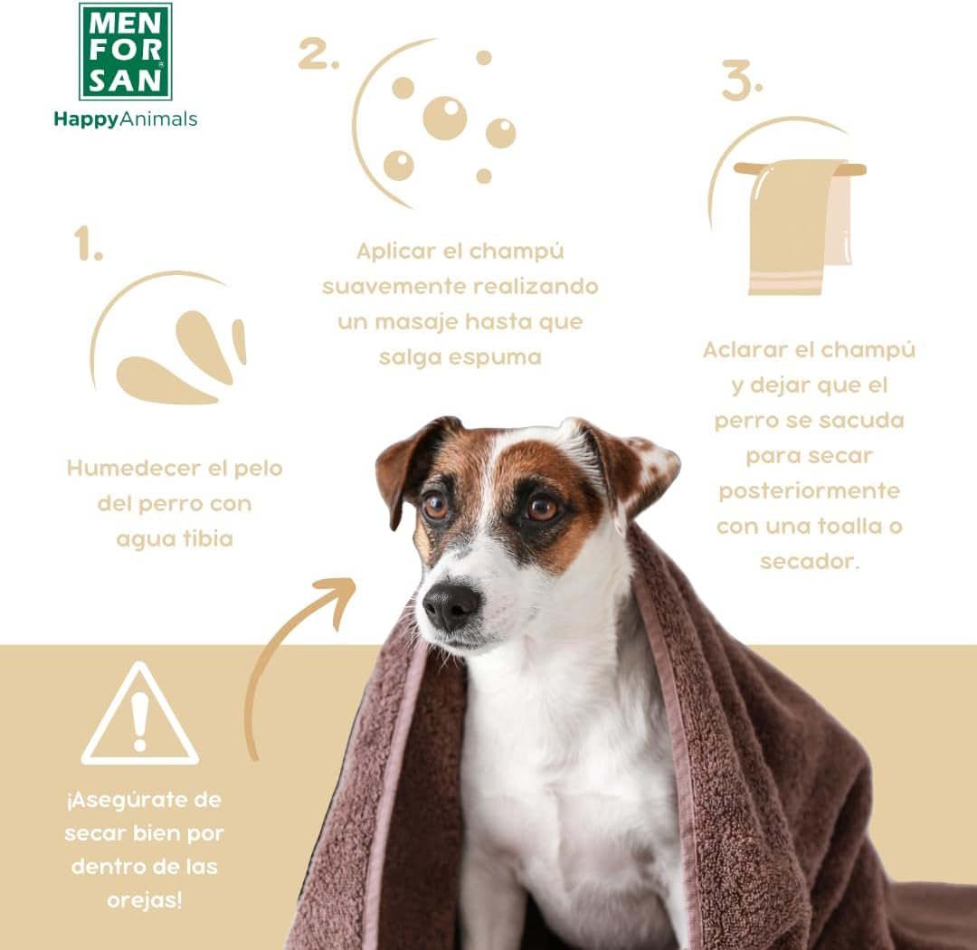 Detalle de MENFORSAN Shampoing pour Chien à l’avoine 1 l – pour peaux sensibles