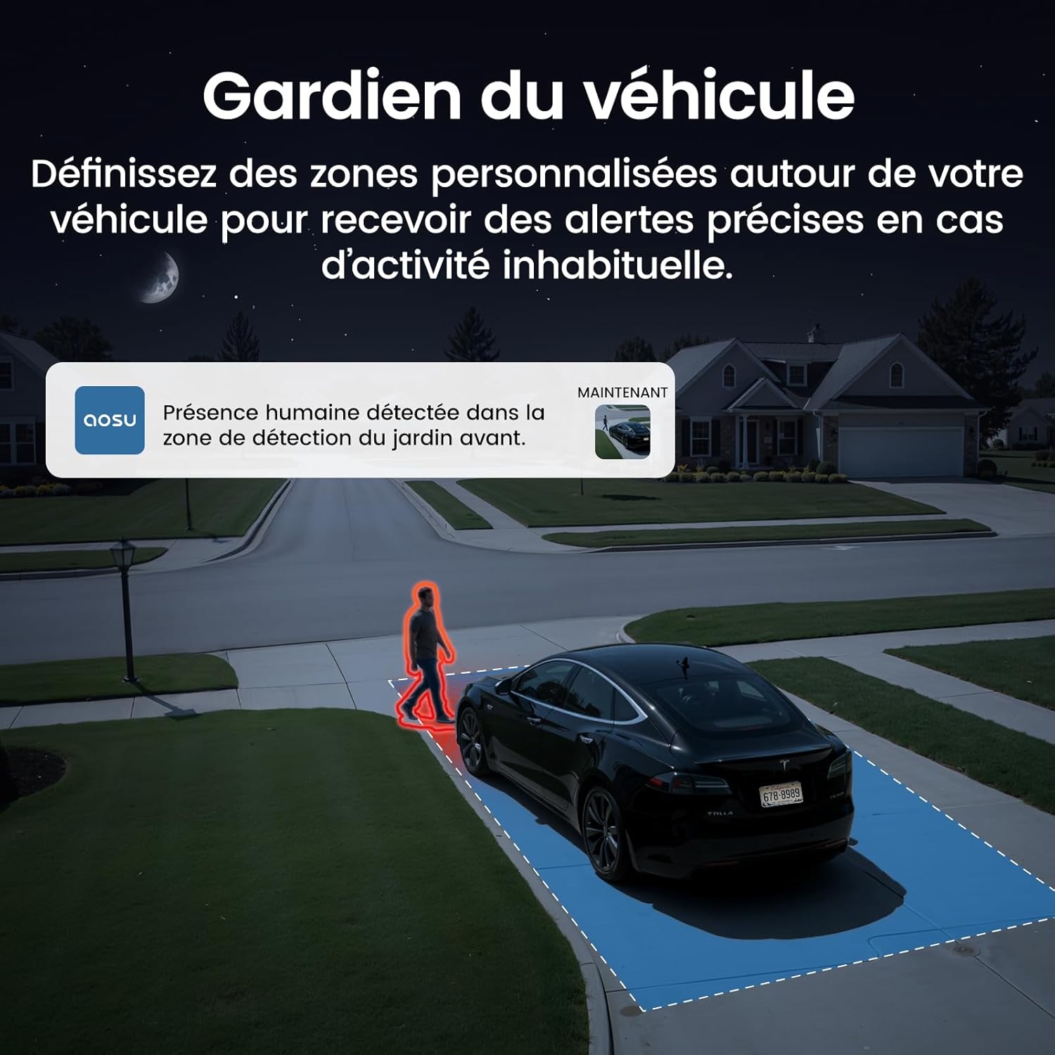 Thumbnail 6 de Aosu Caméra Surveillance WiFi Extérieure Sans Fil 4K 8MP avec Panneau Solaire – PTZ 360°, Détection PIR et Vision Nocturne en Couleur