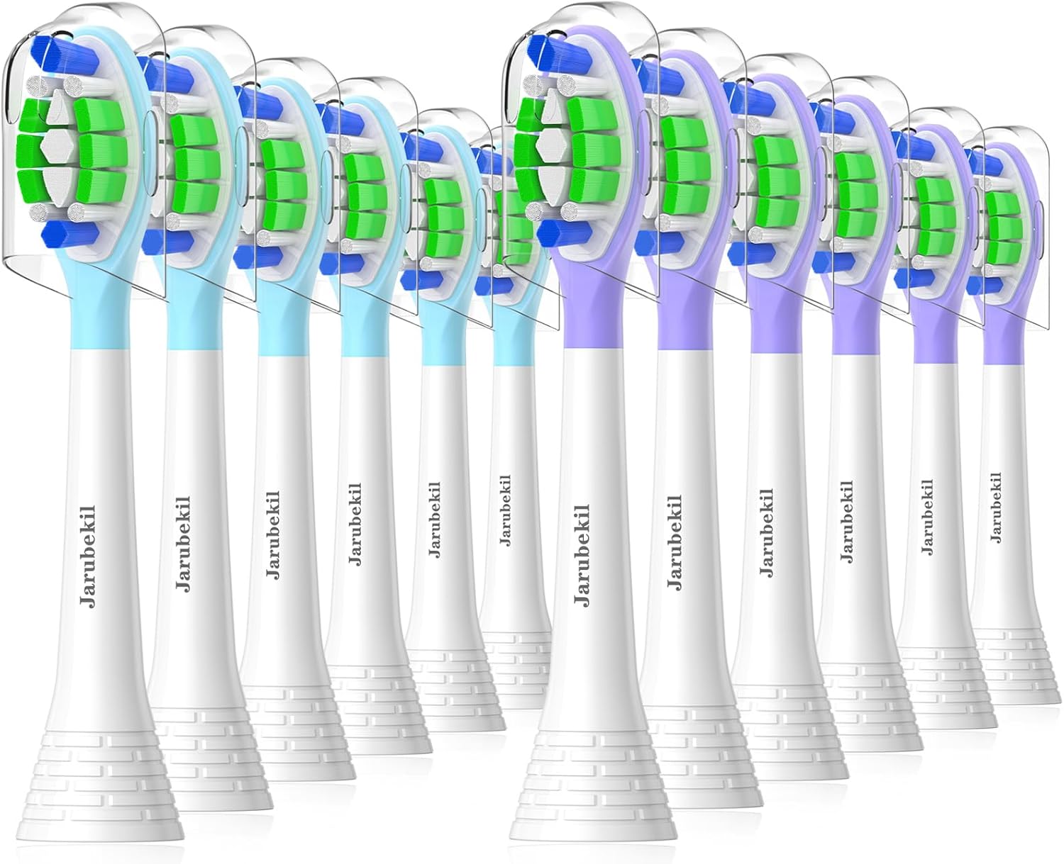 Detalle de Jarubekil 12er Ersatzbürsten für Philips Sonicare (kompatibel, Medium) – Aufsteckbürsten für u. a. 5500, 5300, 9000, 6100
