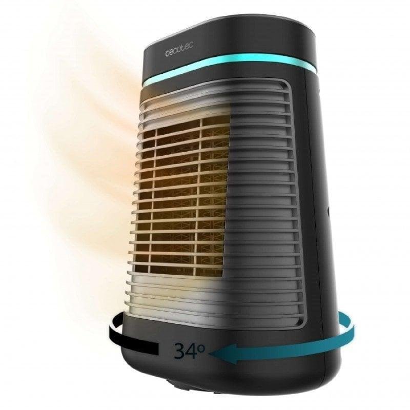 Detalle de Cecotec ReadyWarm 1550 Max Ceramic Rotate Black: calefactor cerámico 1500W para estancias de hasta 15 m²
