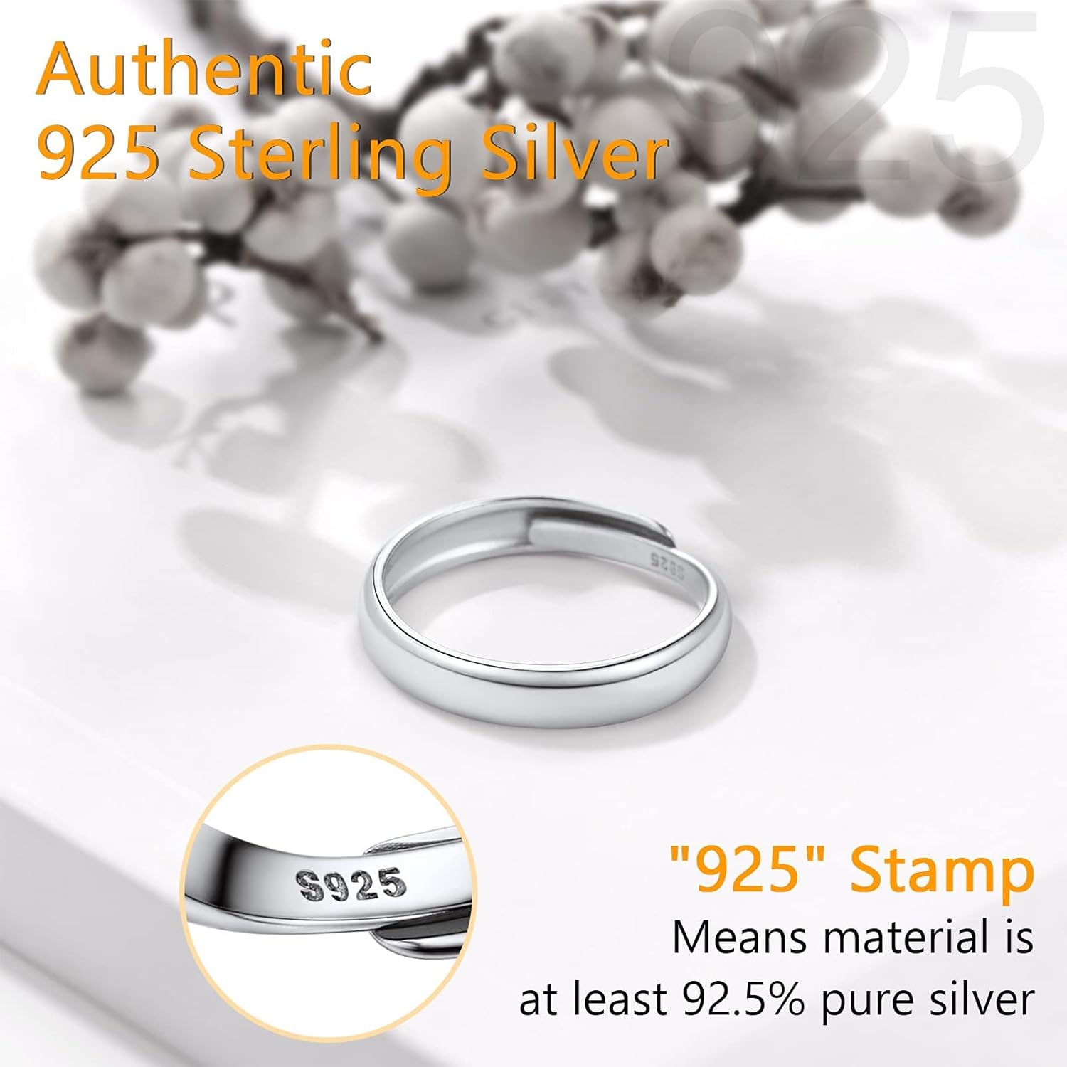 Thumbnail 2 de Bague ouverte femme PROSILVER en argent 925, anneau réglable forme lune, étoile, feuille ou celtique