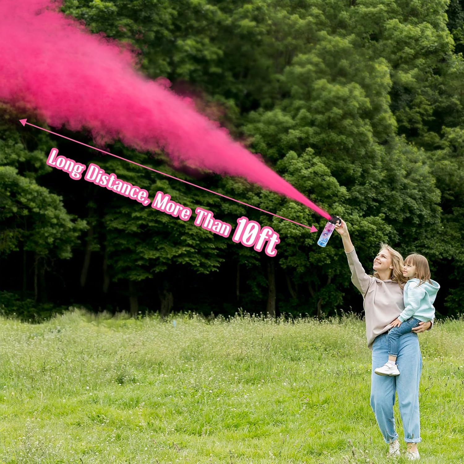 Detalle de RISEMART Gender Reveal Rauchbombe – Rosa, 2 Stück | Biologisch abbaubar