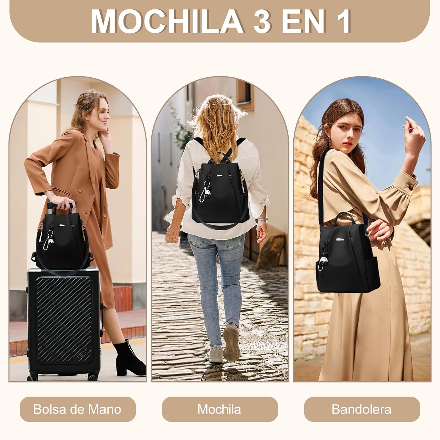 Thumbnail 1 de Eshow Mochila Antirrobo para Mujeres y Chicas 🎒 Multifuncional