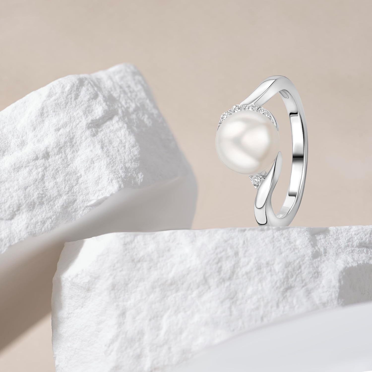 Detalle de OROVI Anello donna Argento 925 con Perla 8mm