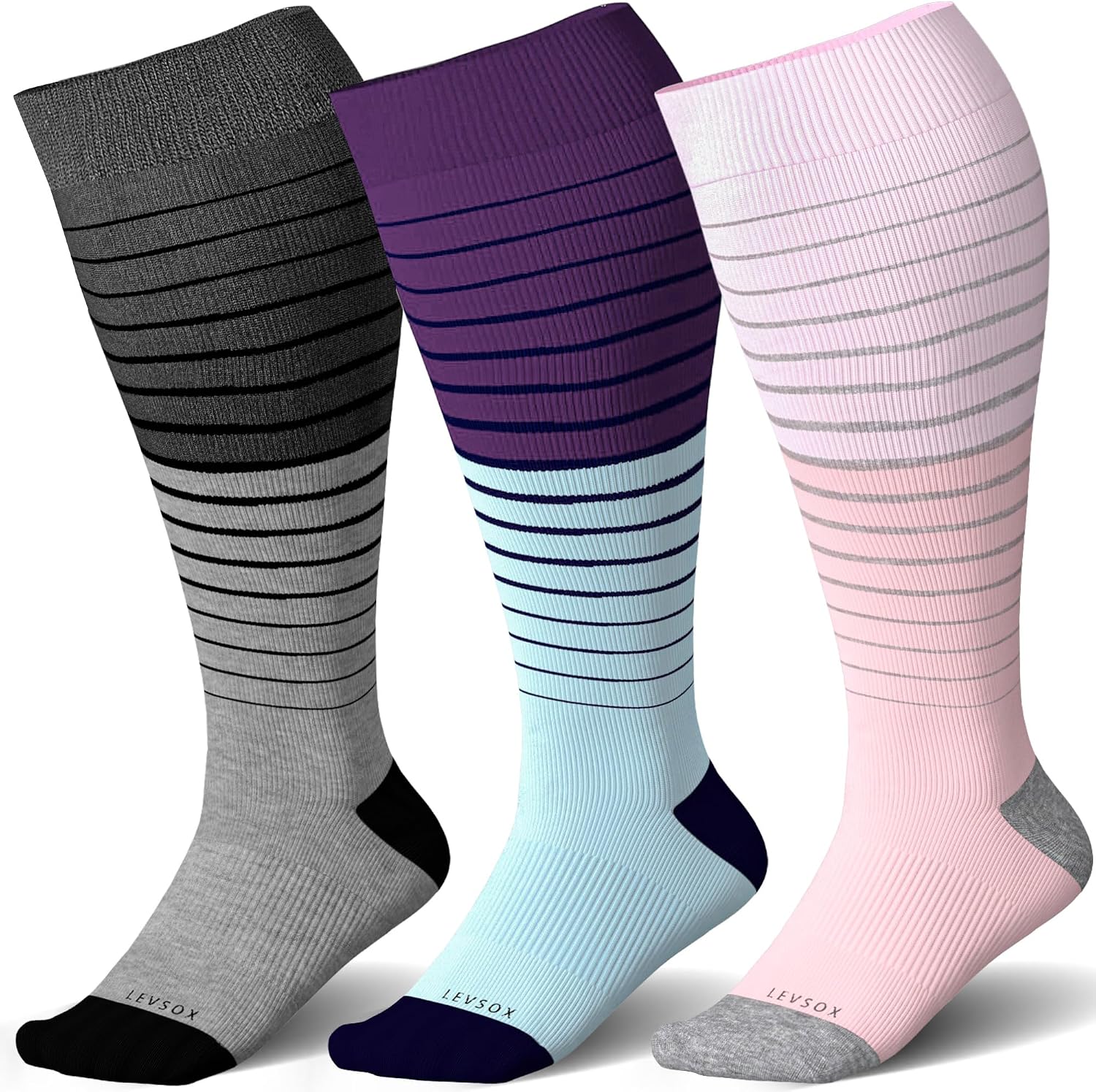 Thumbnail 6 de LEVSOX 15-20mmHg Knee High Compression Socks ⚙