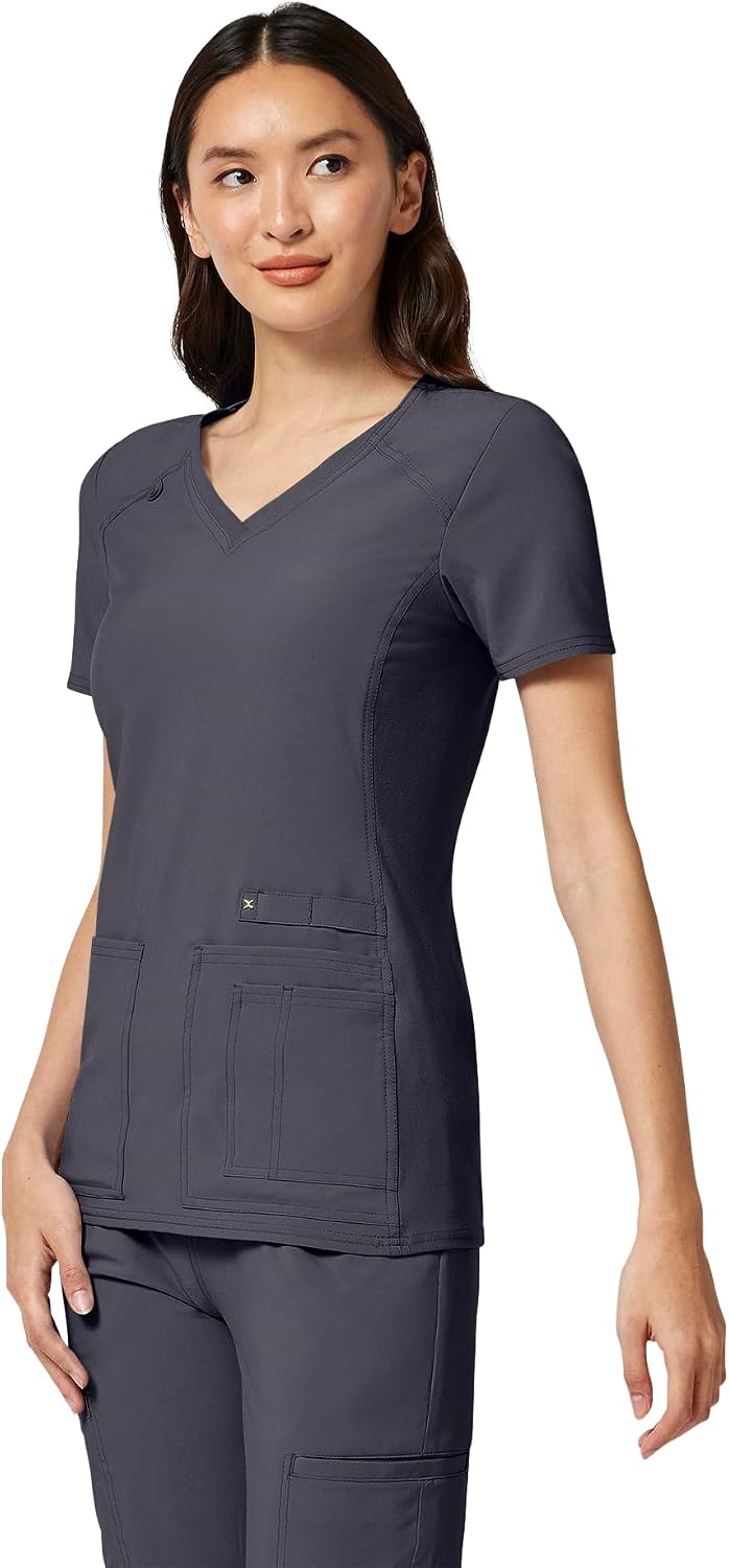 Detalle 2 de Cherokee CK605 Women's Medical Scrub Top, V-Neck, Stretch Panels & Four Pockets