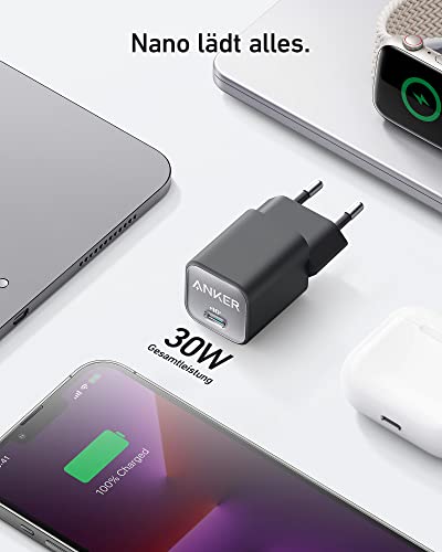 Thumbnail 1 de Anker 511 Nano 3 – 30W GaN USB‑C Ladegerät, PPS Schnellladen, kompakt