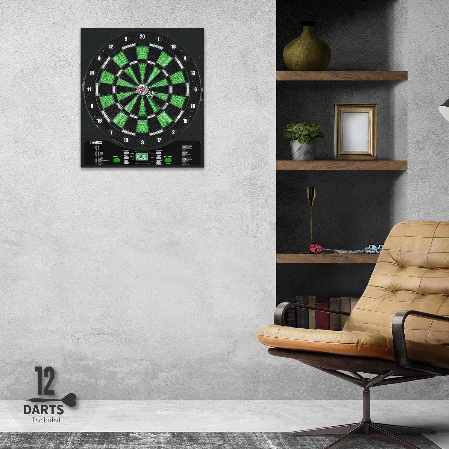 Detalle de CyeeLife electronic dartboard, 35 cm playing area