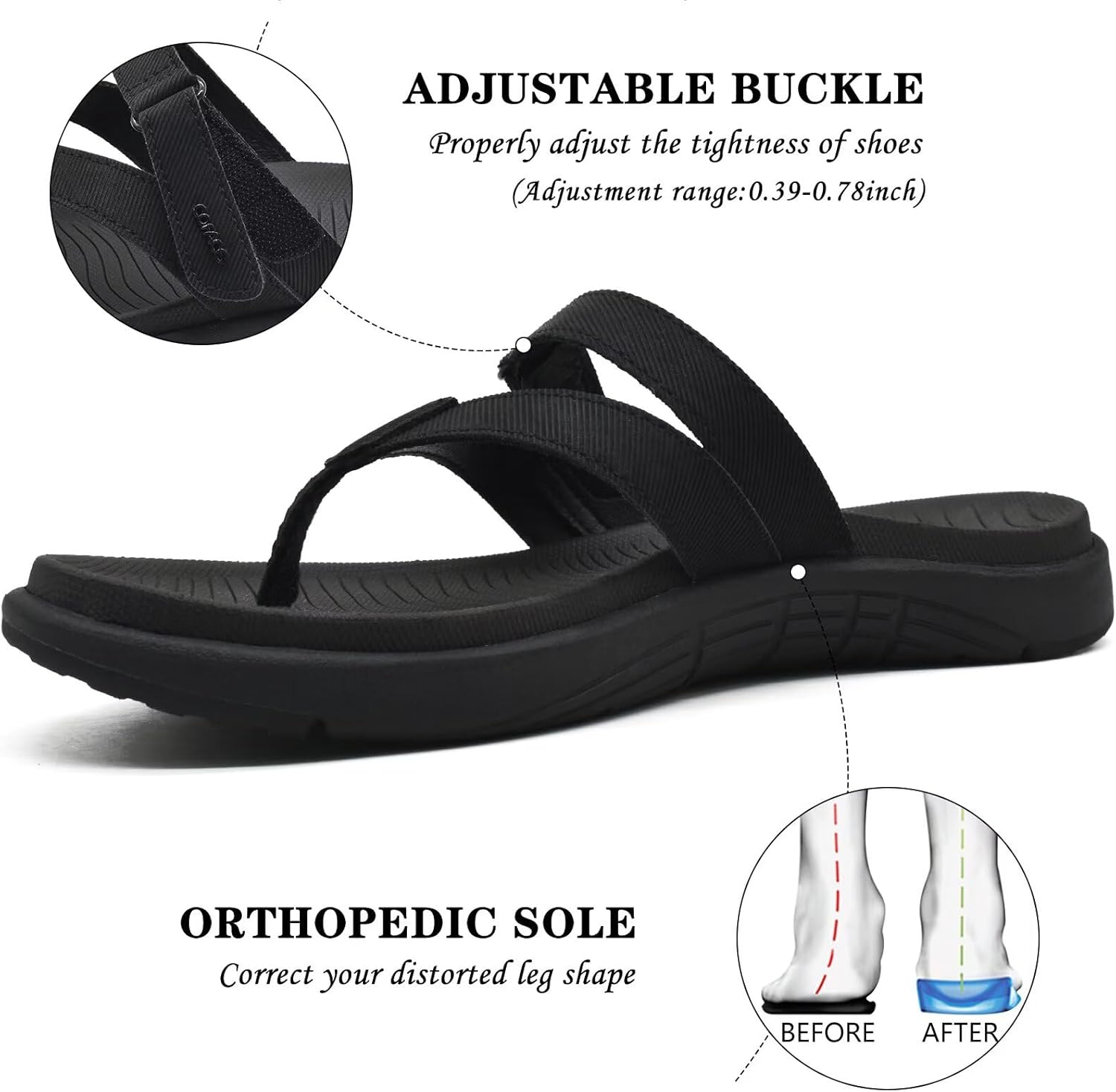 Thumbnail 3 de COFACE Women's Fashion Orthotic Flip Flops with Arch Support