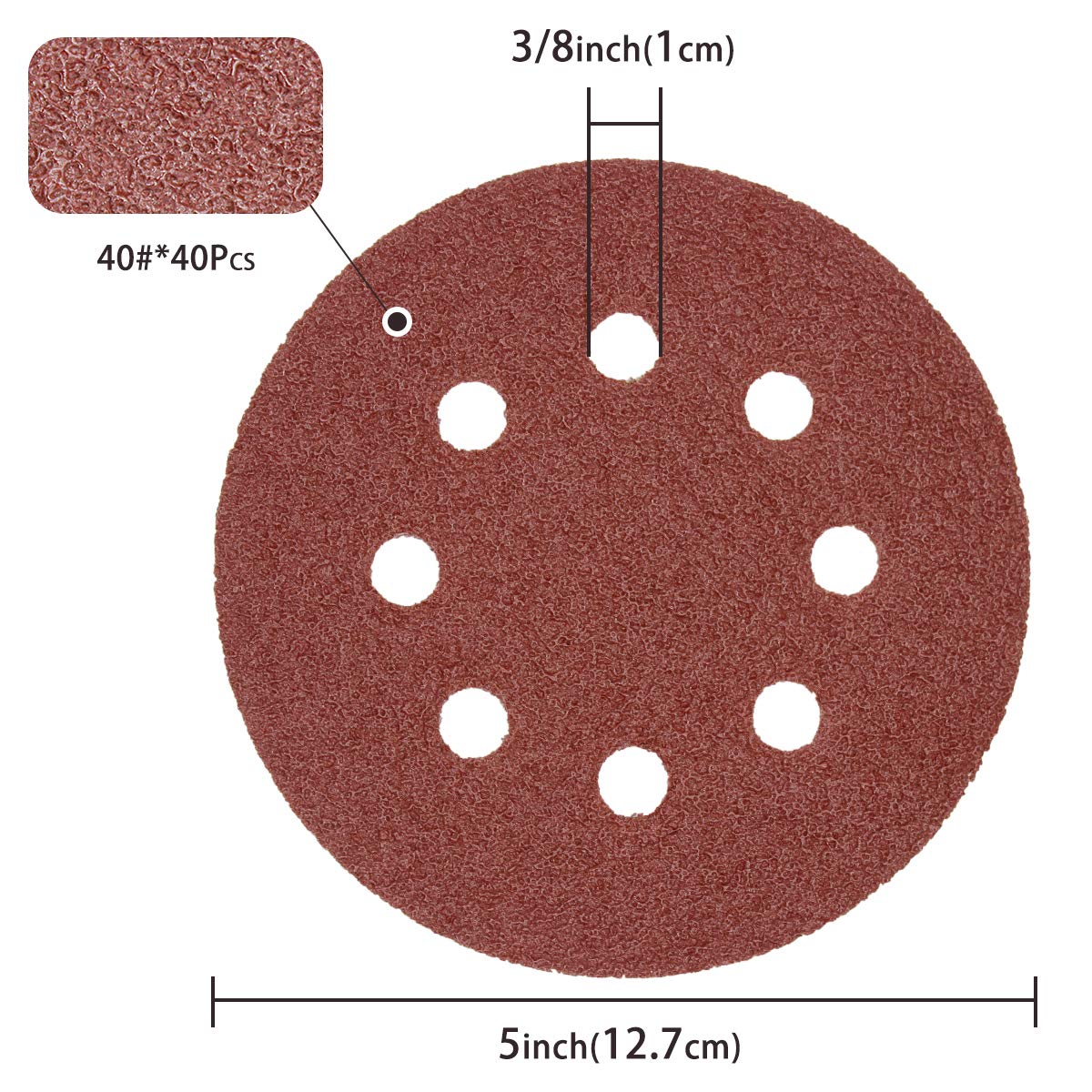 Thumbnail 1 de LESNIC 40 grit sanding discs, 50 pcs
