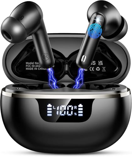 Detalle de Auriculares Inalámbricos Bluetooth 5.4 HiFi de Donerton — Llega hasta 45 h y sonido estéreo con ENC