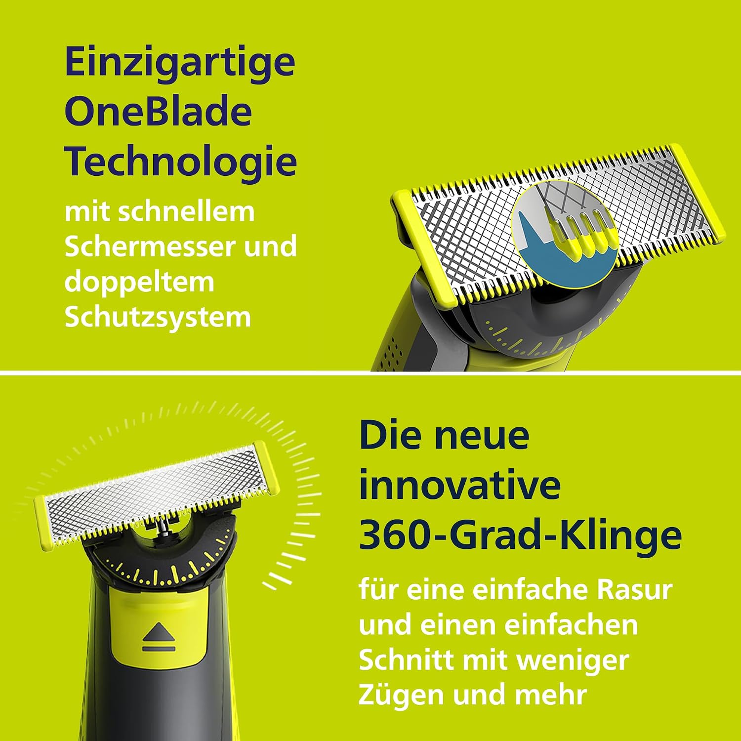 Detalle 2 de PHILIPS OneBlade 360 3 Aufsätze 🪒
