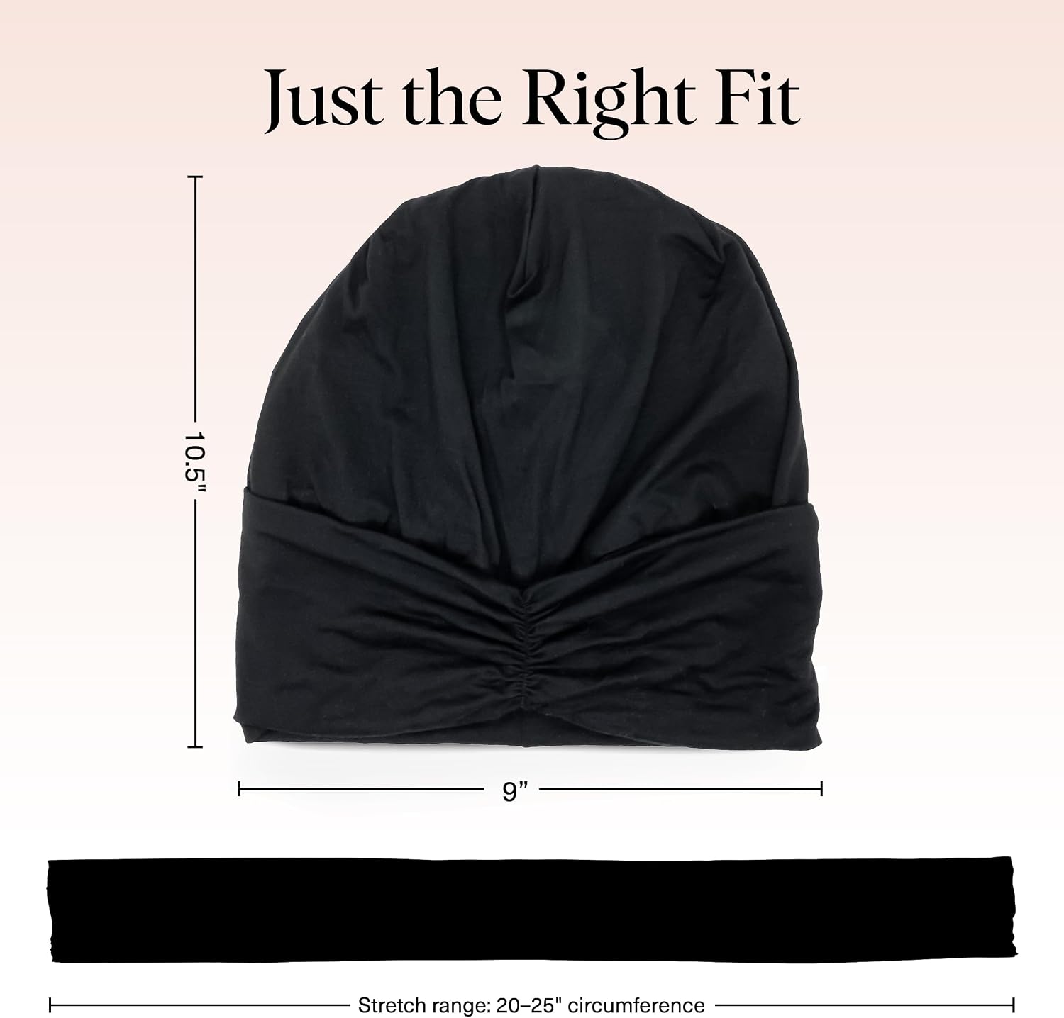 Thumbnail 4 de Kitsch Satin Lined Beanie for Sleeping, Black with Breathable Jersey Exterior