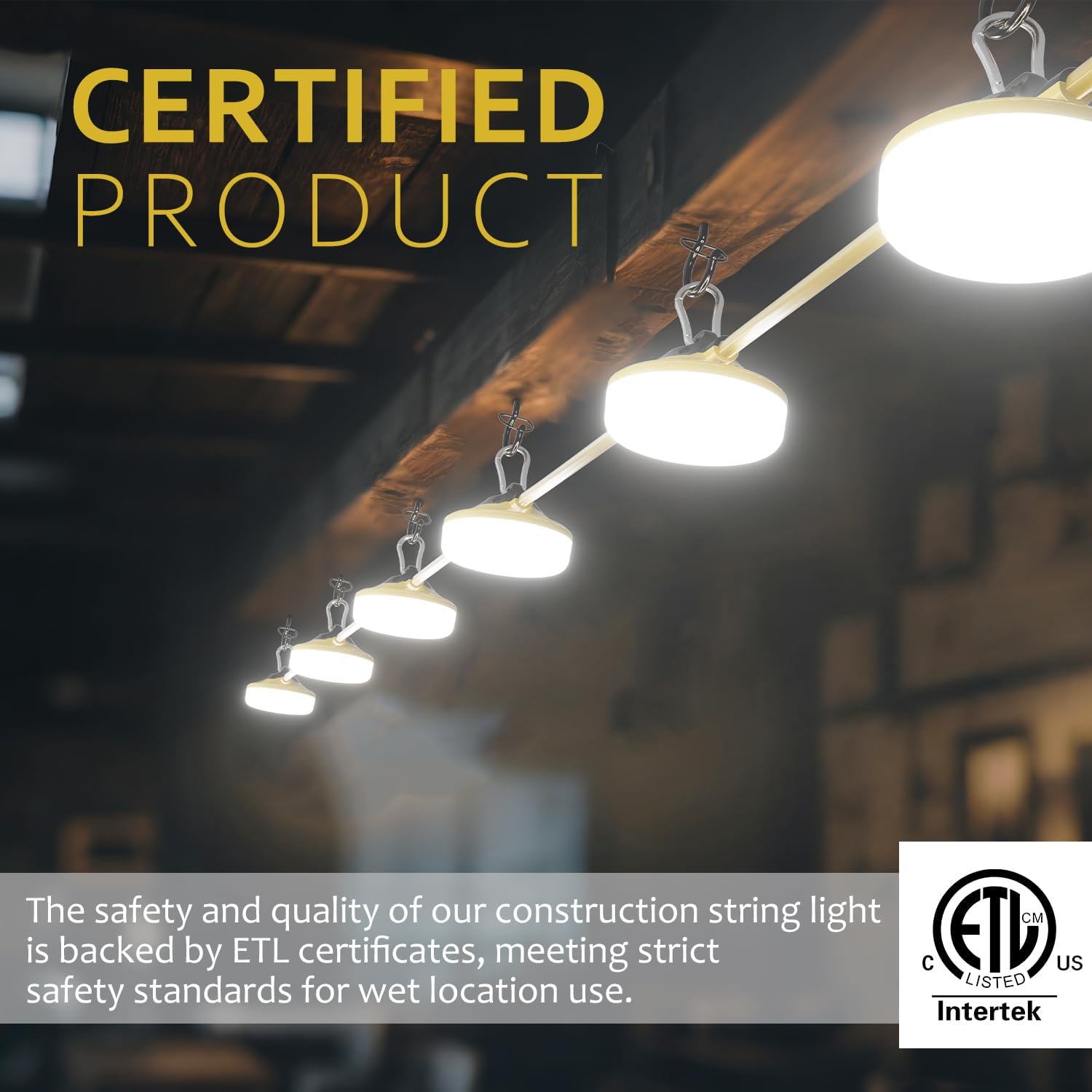 Thumbnail 5 de RUISUN LED Construction String Lights, 100FT, 10,000 lm, 5000K, 100W