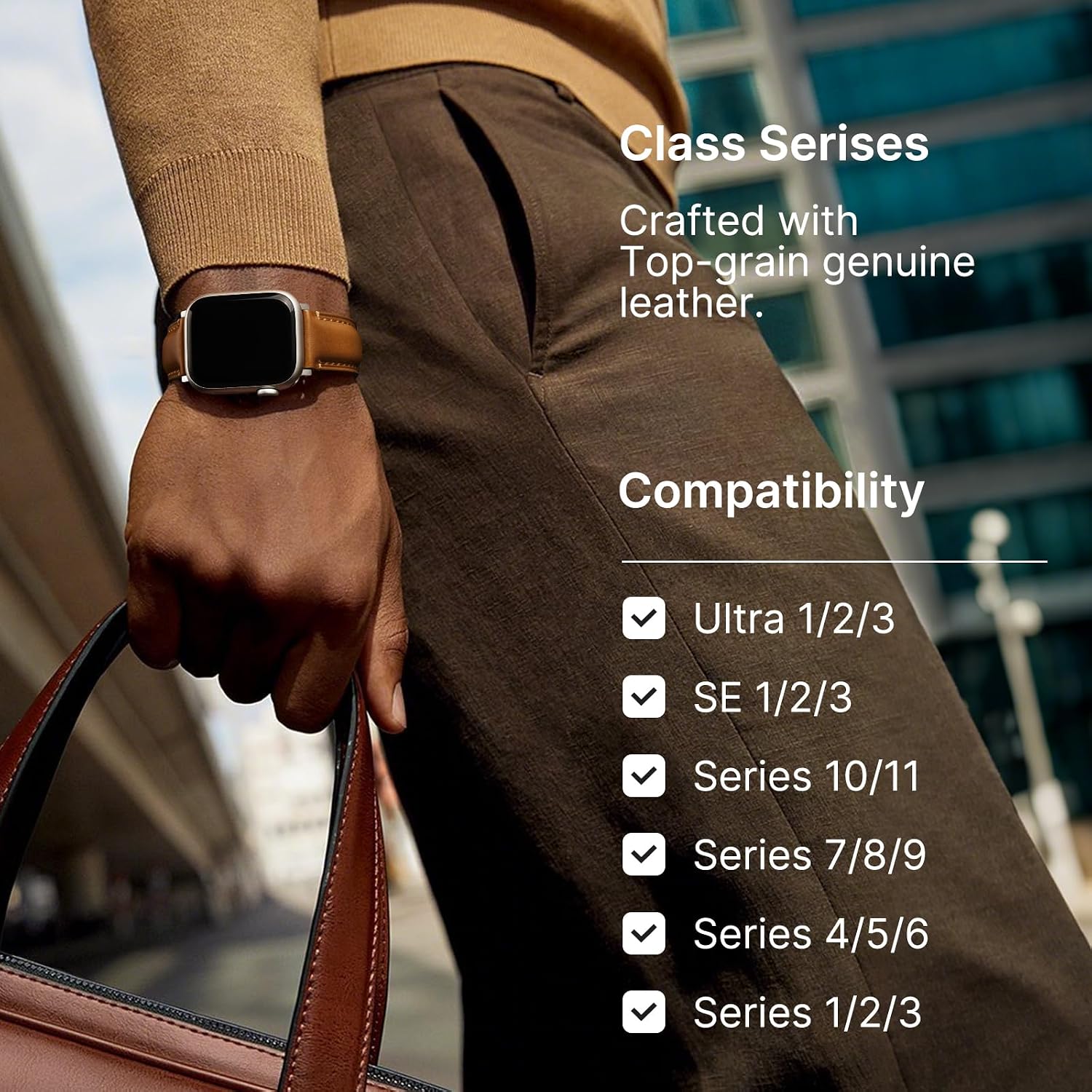 Detalle 2 de Fullmosa Leather Band for Apple Watch 49mm