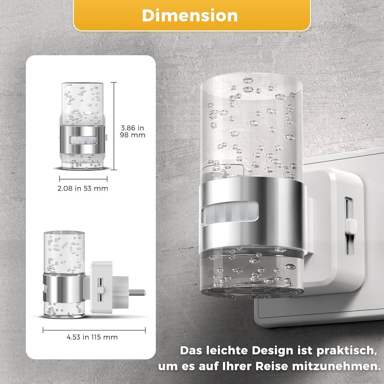 Thumbnail 6 de LOHAS-LED Nachtlicht Steckdose mit Bewegungsmelder – 3 Modi, warmweiß 3000K, einstellbare Helligkeit
