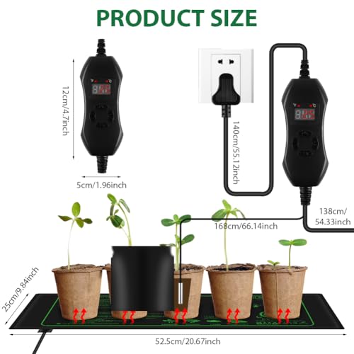 Detalle 2 de AOOWU Seedling Heat Mat with Thermostat Combo Kit (52.5 x 25cm)