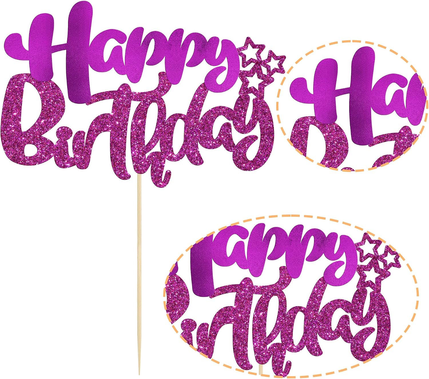 Detalle de Ephlyn Birthday Cake Topper Purple