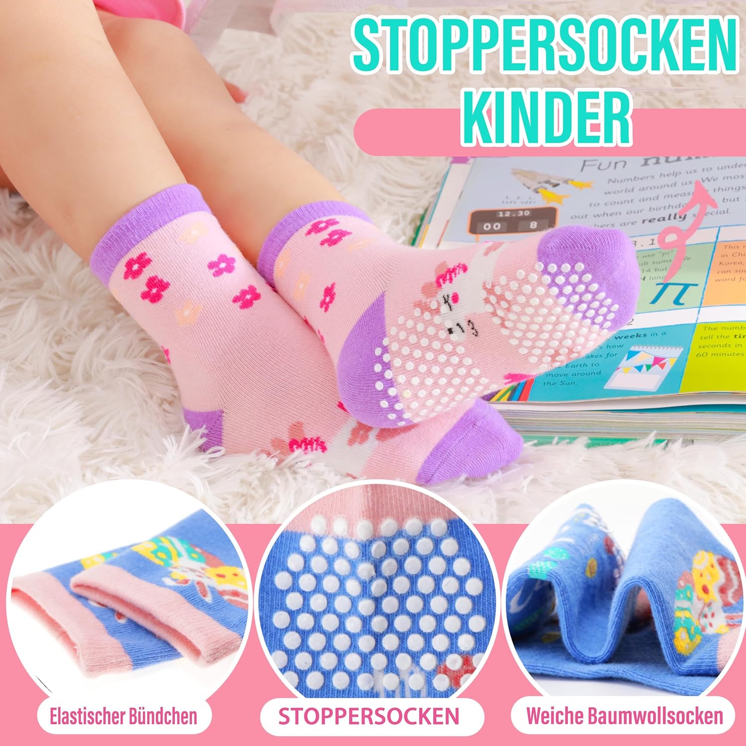 Thumbnail 3 de Welwoos Stoppersocken Kinder 12 Paare