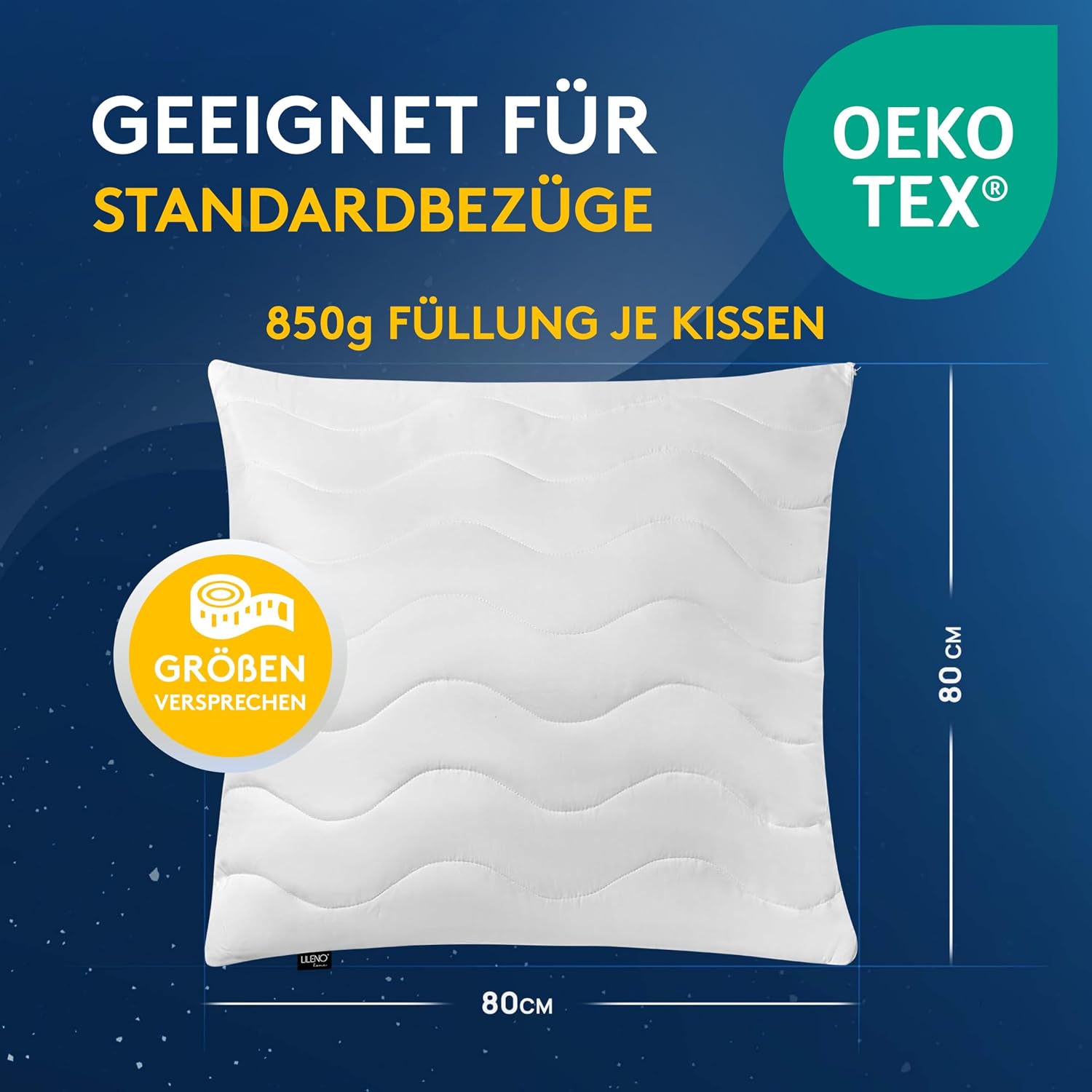 Thumbnail 4 de LILENO HOME Allergiker Kopfkissen 80x80