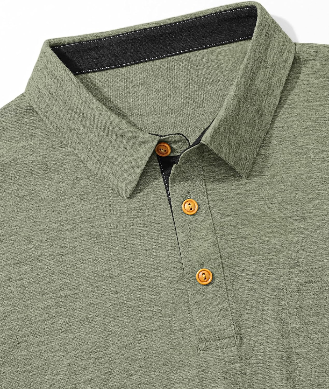 Detalle de TARAINYA Polo Uomo Cotone Maniche Corte con Tasca – Polo estiva