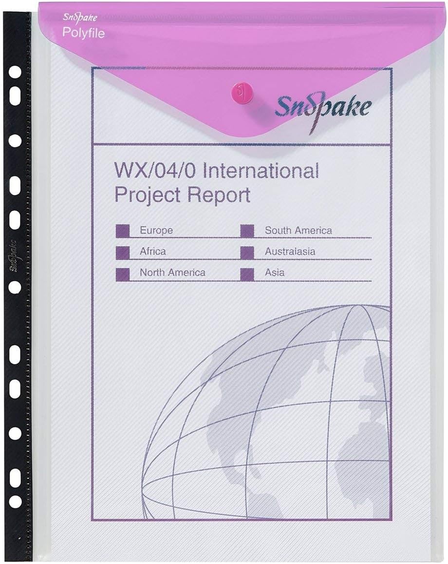 Detalle 2 de Snopake A4 High Capacity Polyfile RingBinder Popper Wallet – Clear with Electra Flap, Pack of 5 (Ref: 15695)