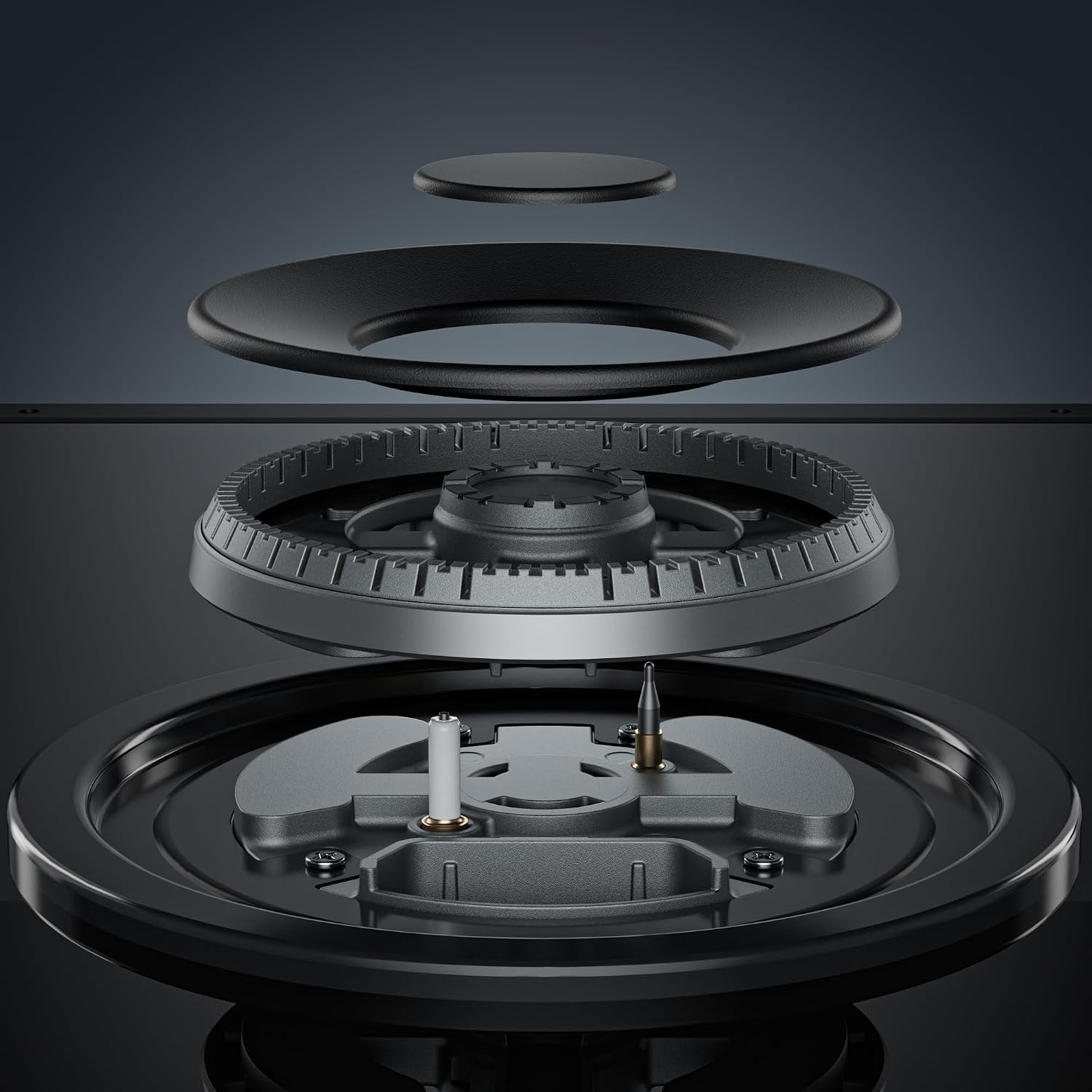 Thumbnail 4 de Empava 24-Inch Built-In Gas Cooktop, Four SABAF Burners, Black Glass