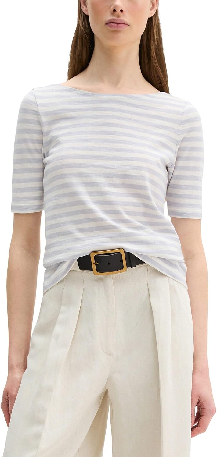 Detalle de Marc O'Polo Damen 603219651333 T-Shirt – Alltagstaugliches Basic-Shirt